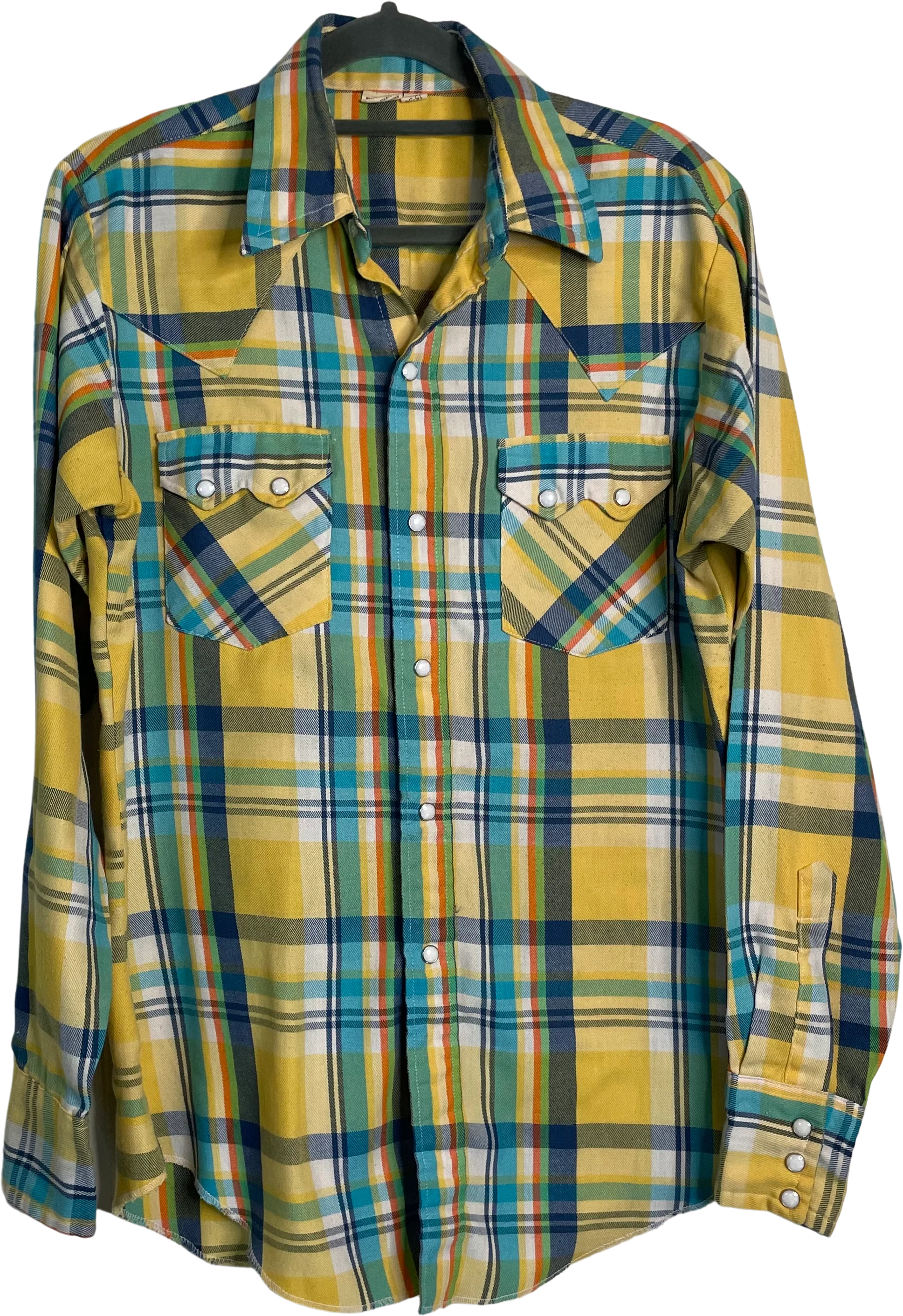 70s/80s Pearl Snap Plaid Western Shirt