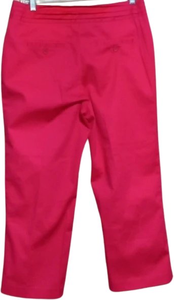 70s/80s Pink Cotton Spandex Embroidery Waist Capri Pan By Oscar de la Renta - Image 2