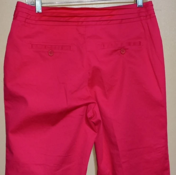 70s/80s Pink Cotton Spandex Embroidery Waist Capri Pan By Oscar de la Renta - Image 5
