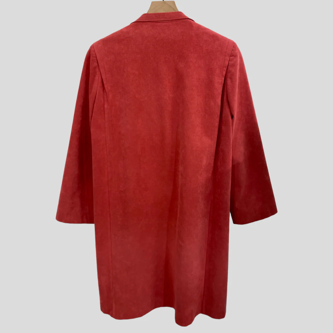70s/80s Pink Ultra Suede Fabric Gold Cage Button Jacket By Roth Le Cover - Image 9