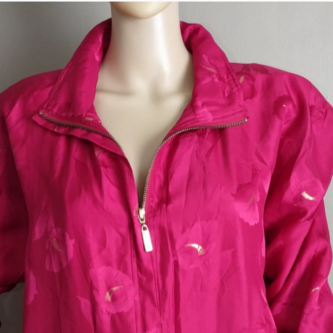 80's Hot Pink Athletic Track Jacket by Abvien - Image 3