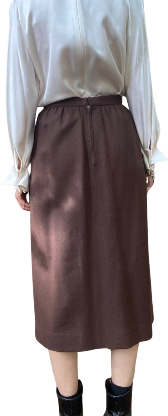 70s/80s Pleat Front Wool Skirt By Valentino - Image 2