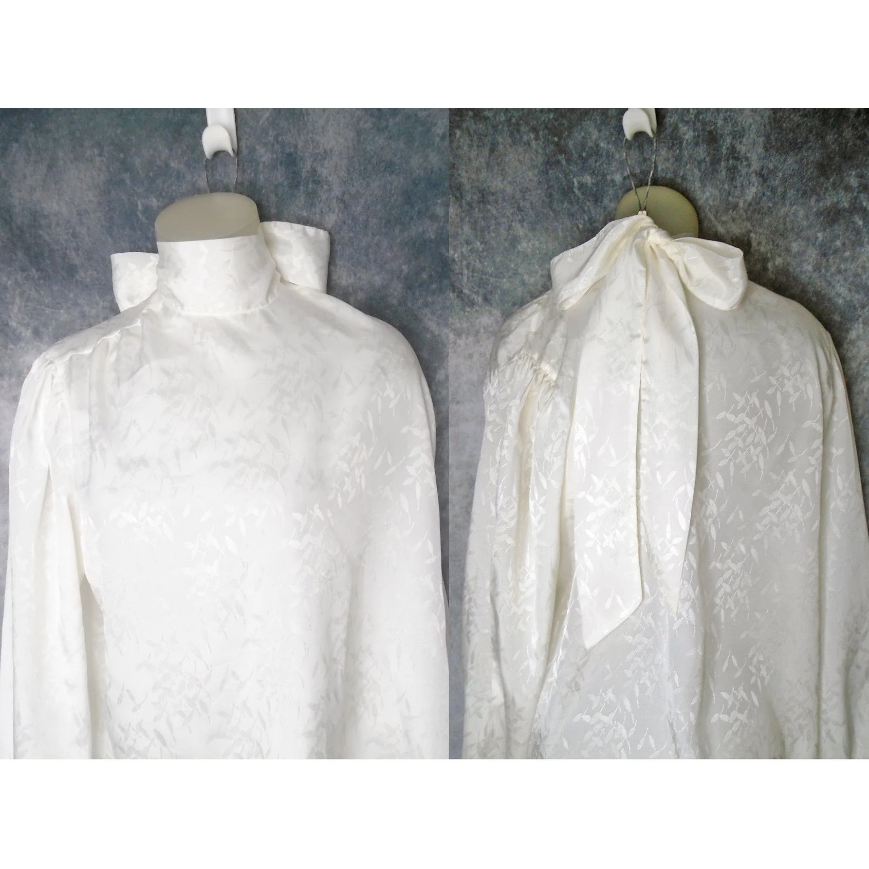 70s/80s Plus Size White Pussy Bow Blouse Is Versatile! By Lady Holiday - Image 5