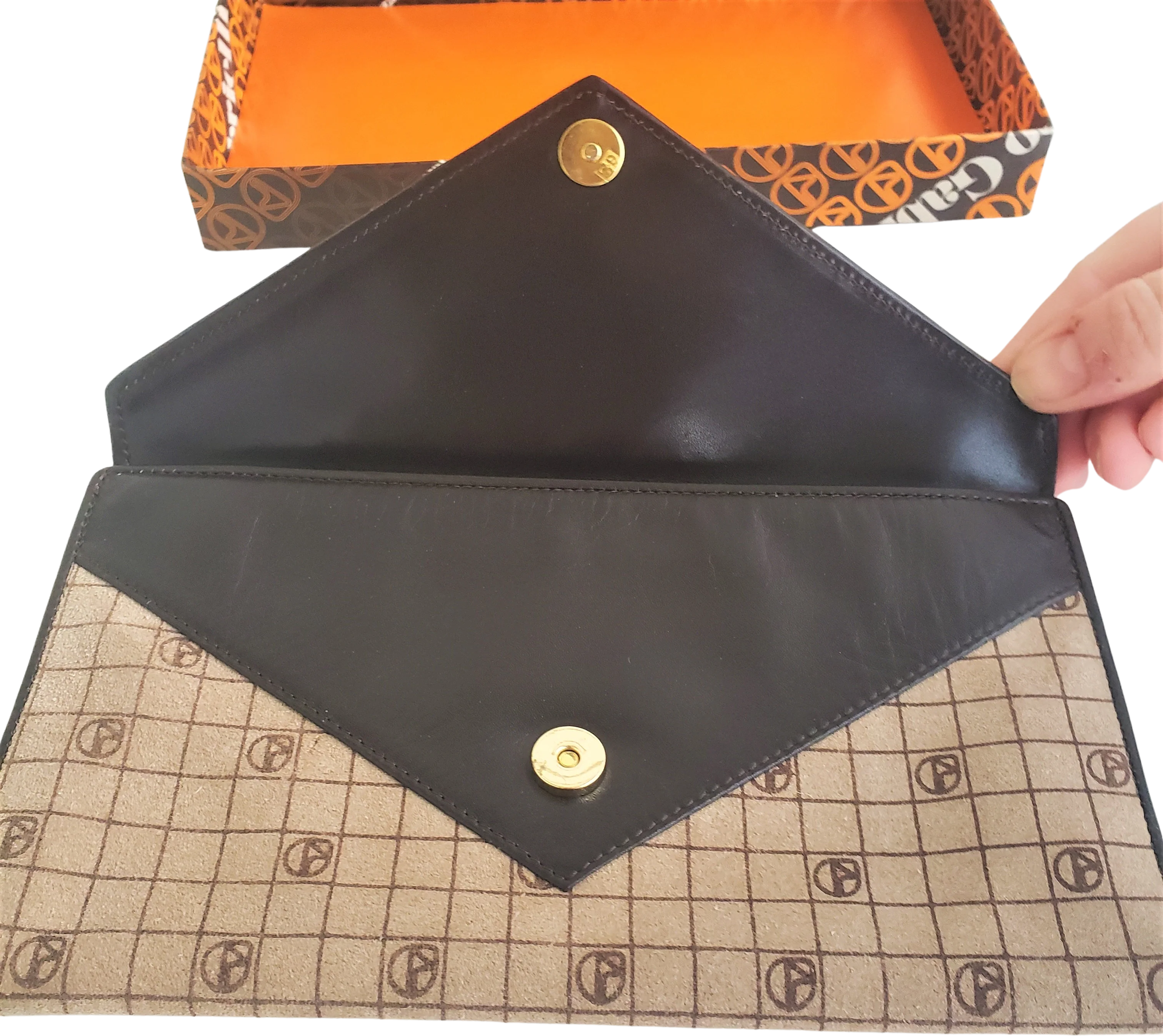70s/80s Pochette Envelope Style Italian Leather Wallet By Nazareno Gabrielli - Image 6