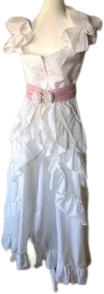 70s/80s Princesscore Ruffled Sleeveless Gown - Image 2
