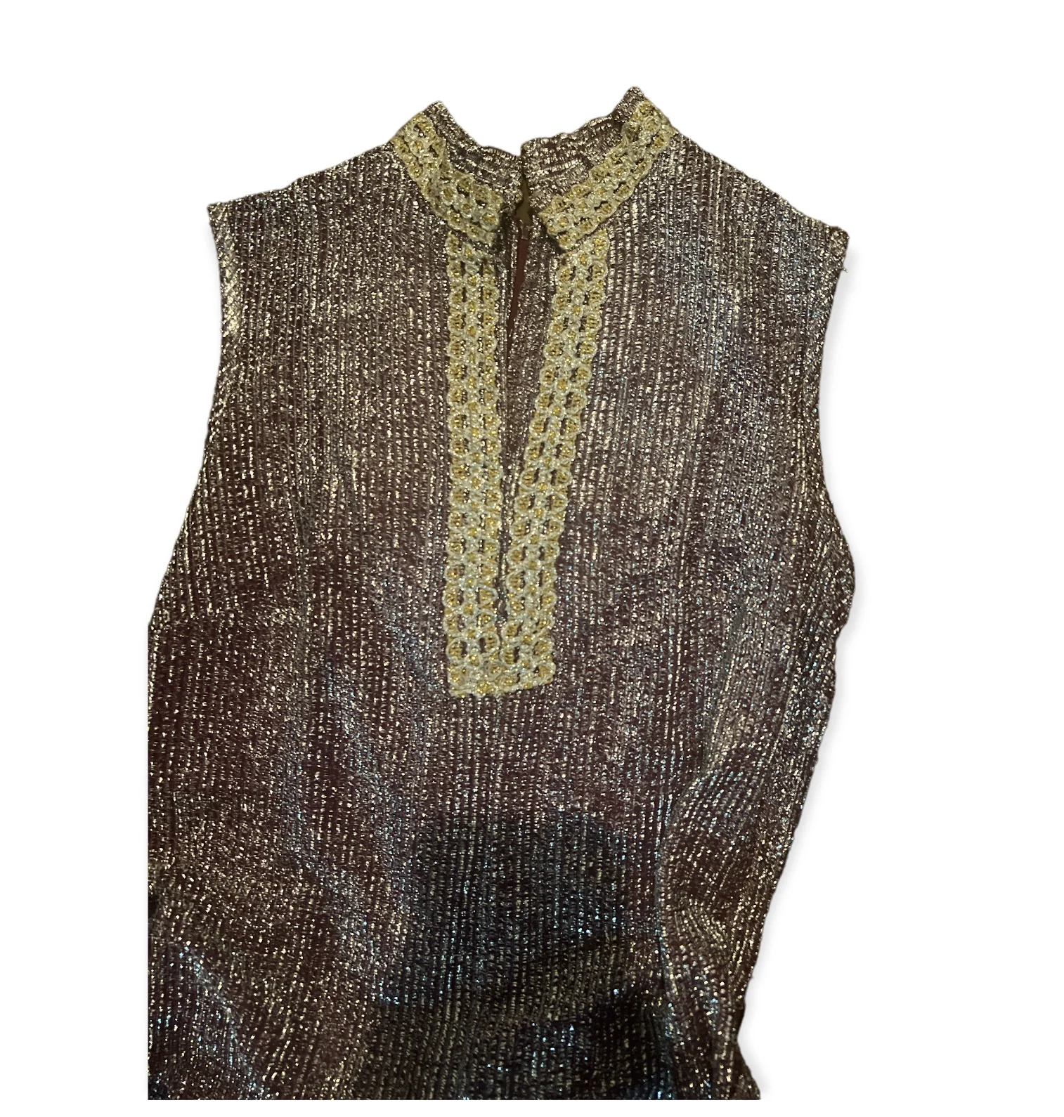 70s/80s Purple And Silver Lurex Party Glam Jumpsuit S/m - Image 3