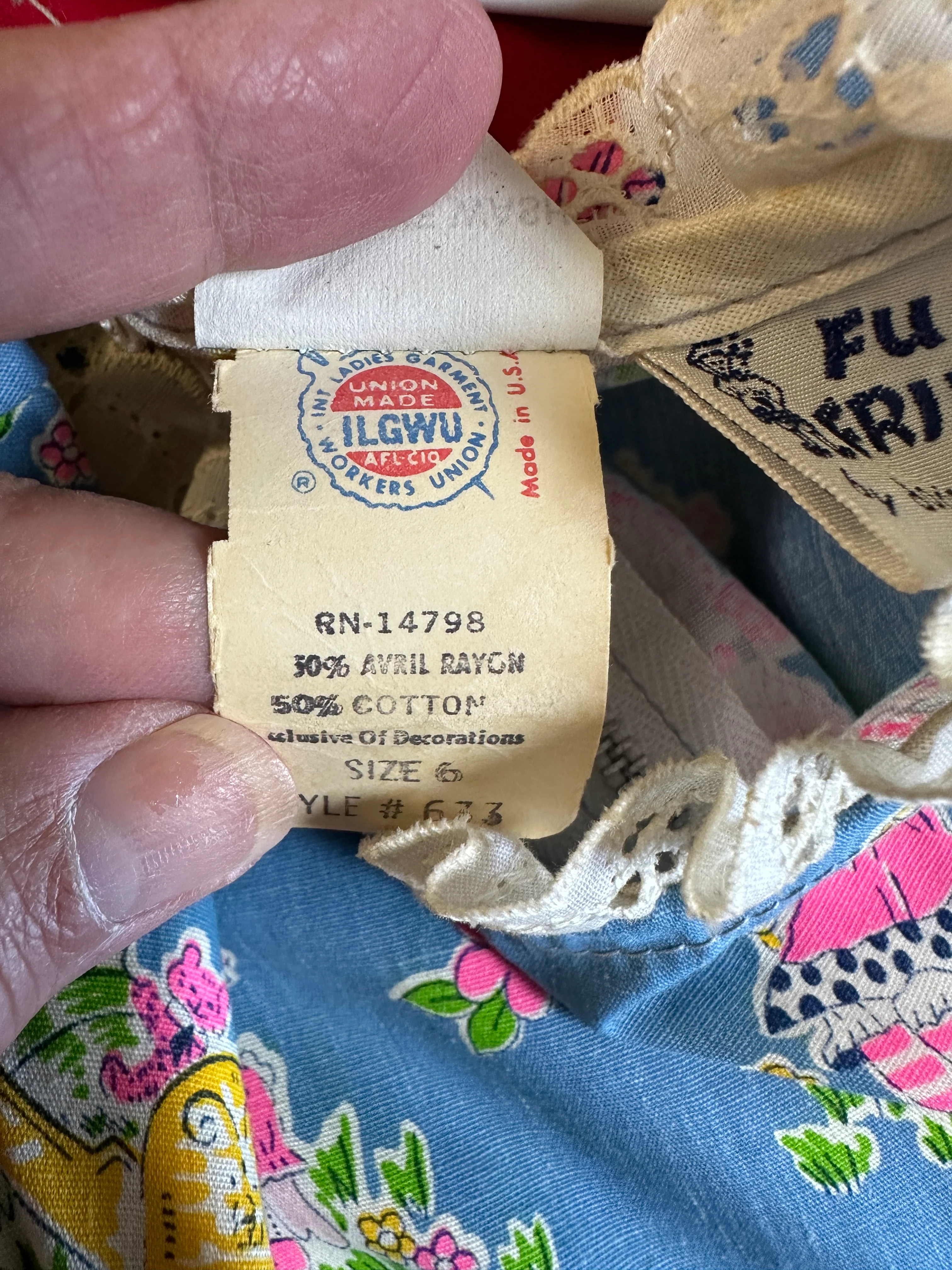 70s/80s Raggedy Ann And Andy Print Dress With Apron Size 6 By Fun Frills - Image 6