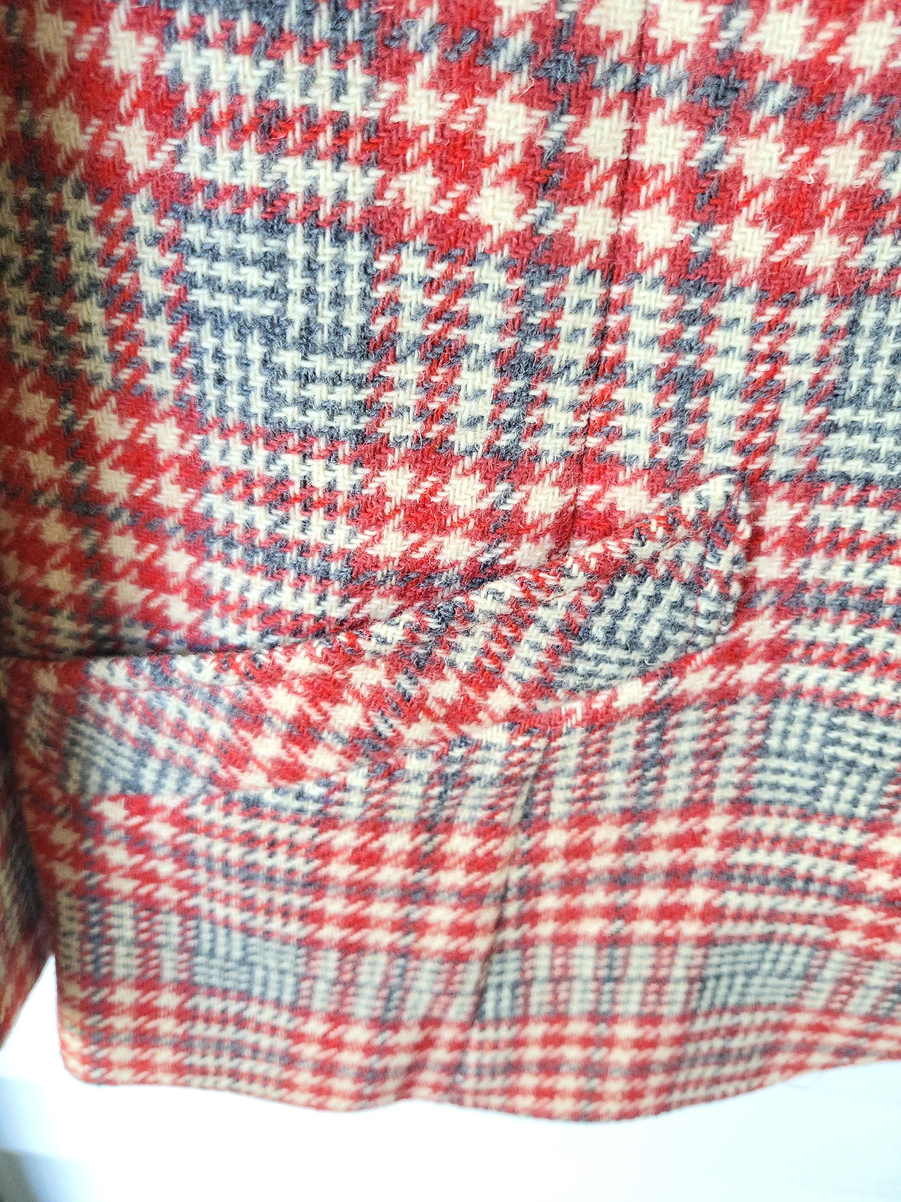 70s/80s Red And Gray Plaid Blazer Jacket By Pendelton - Image 9