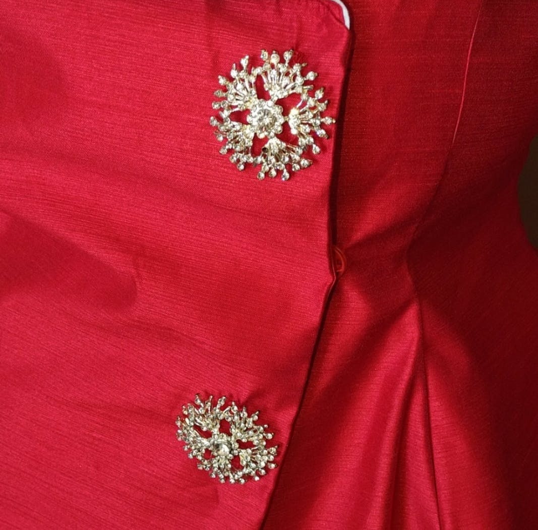 80's Red and White Formal Skirt Set by G.m.i. - Image 6
