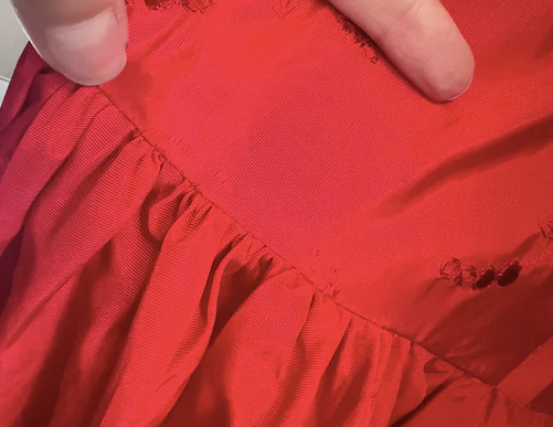 70s/80s Red Taffeta Puff Sleeve Ball Gown - Image 17