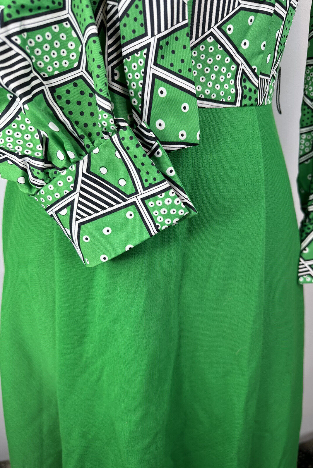 70s/80s Rockabilly Sexy Secretary 2 Pc Dress Jacket Greeen By Jane Andre - Image 3