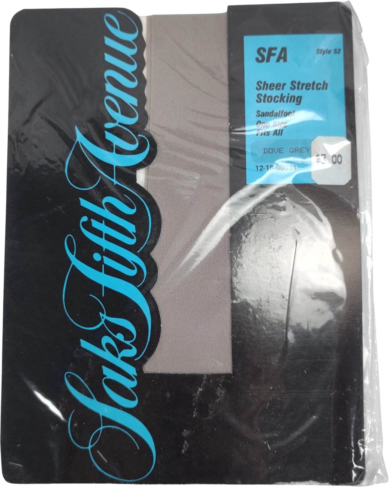 70s/80s Sheer Nylon Garter Stockings One Size Dove Gray By Saks Fifth Avenue