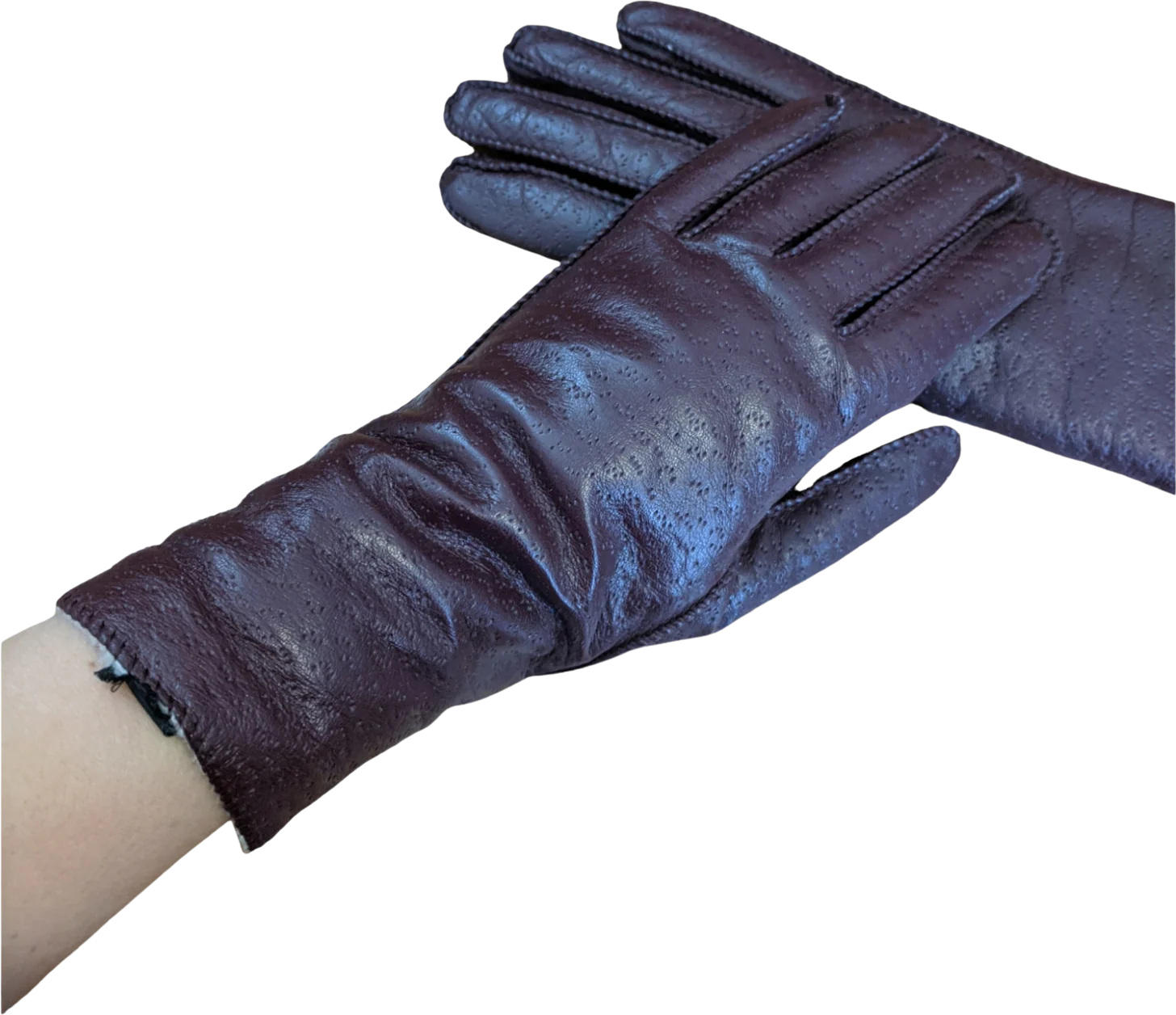 70s/80s Sherpa Lined Oxblood Gloves S