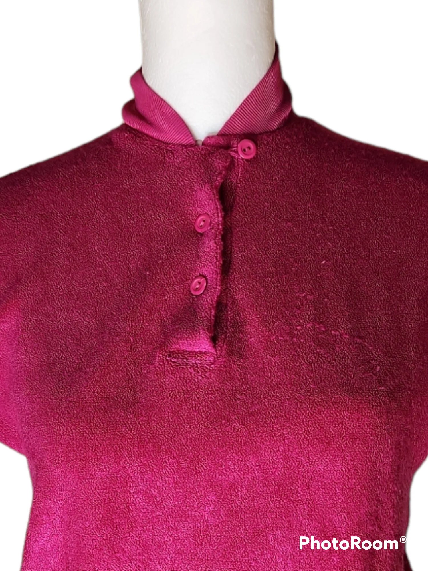 70s/80s Silky Soft Purple Terry Cloth Top - Image 4