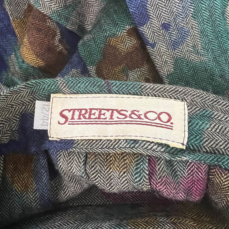 70s/80s Soft Wool Floral Pleated Midi Skirt M By Streets and Compamy - Image 7
