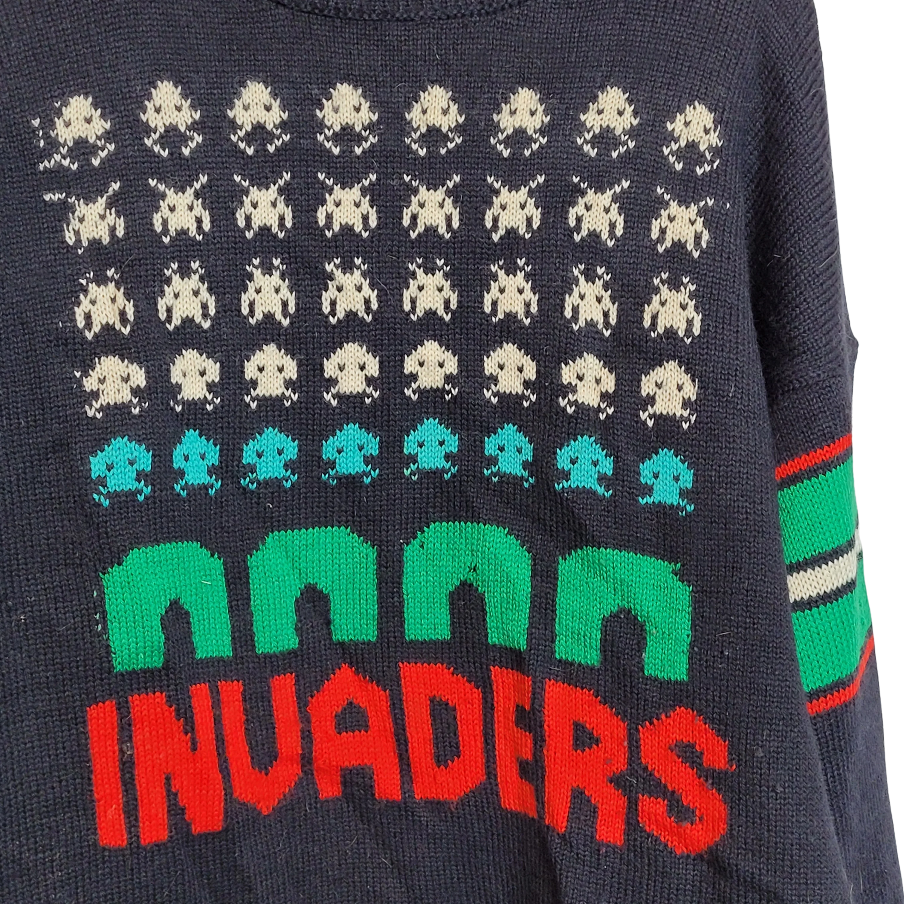 70s/80s Space Invaders Sweater 8 Bit Video Game Design - Image 2