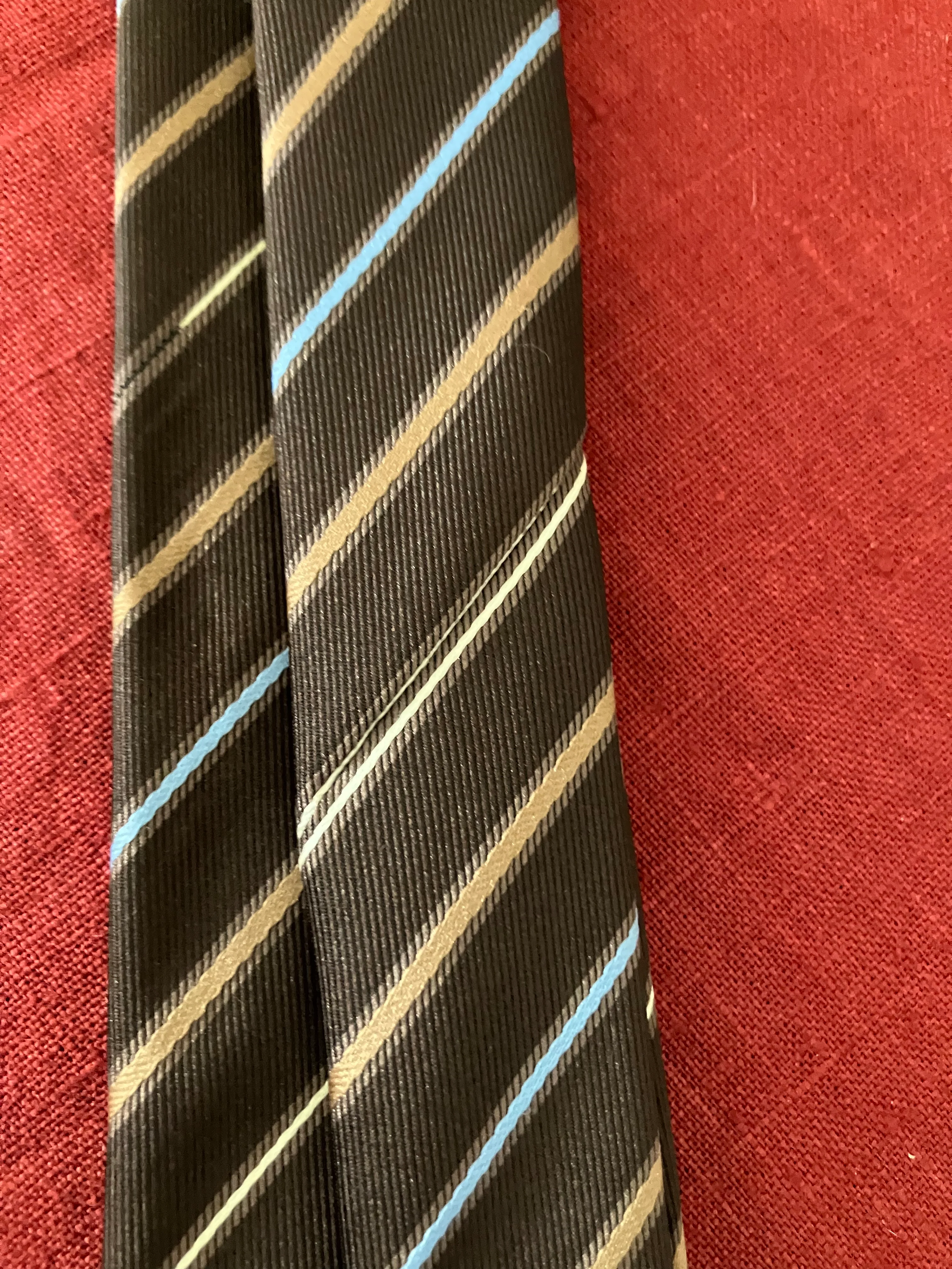 70s/80s Striped Logo/monogram Neck Tie By Christian Dior - Image 10