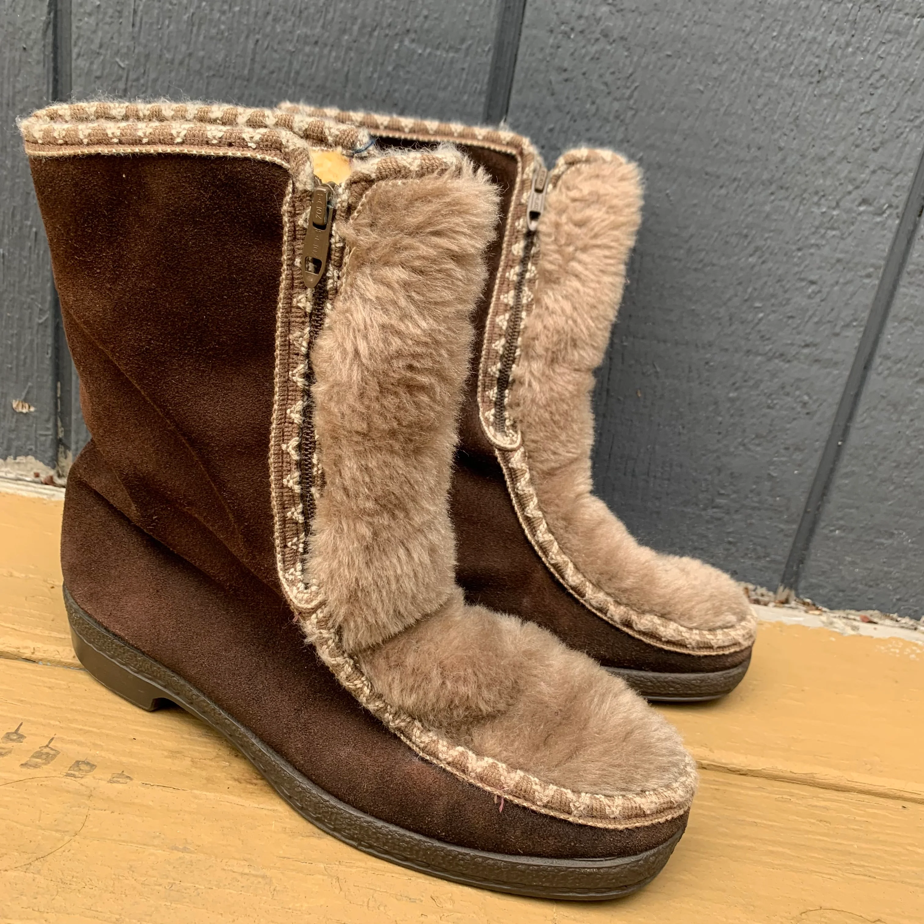70s/80s Suede And Faux Fur Ski/sled Winter Boot - Image 6