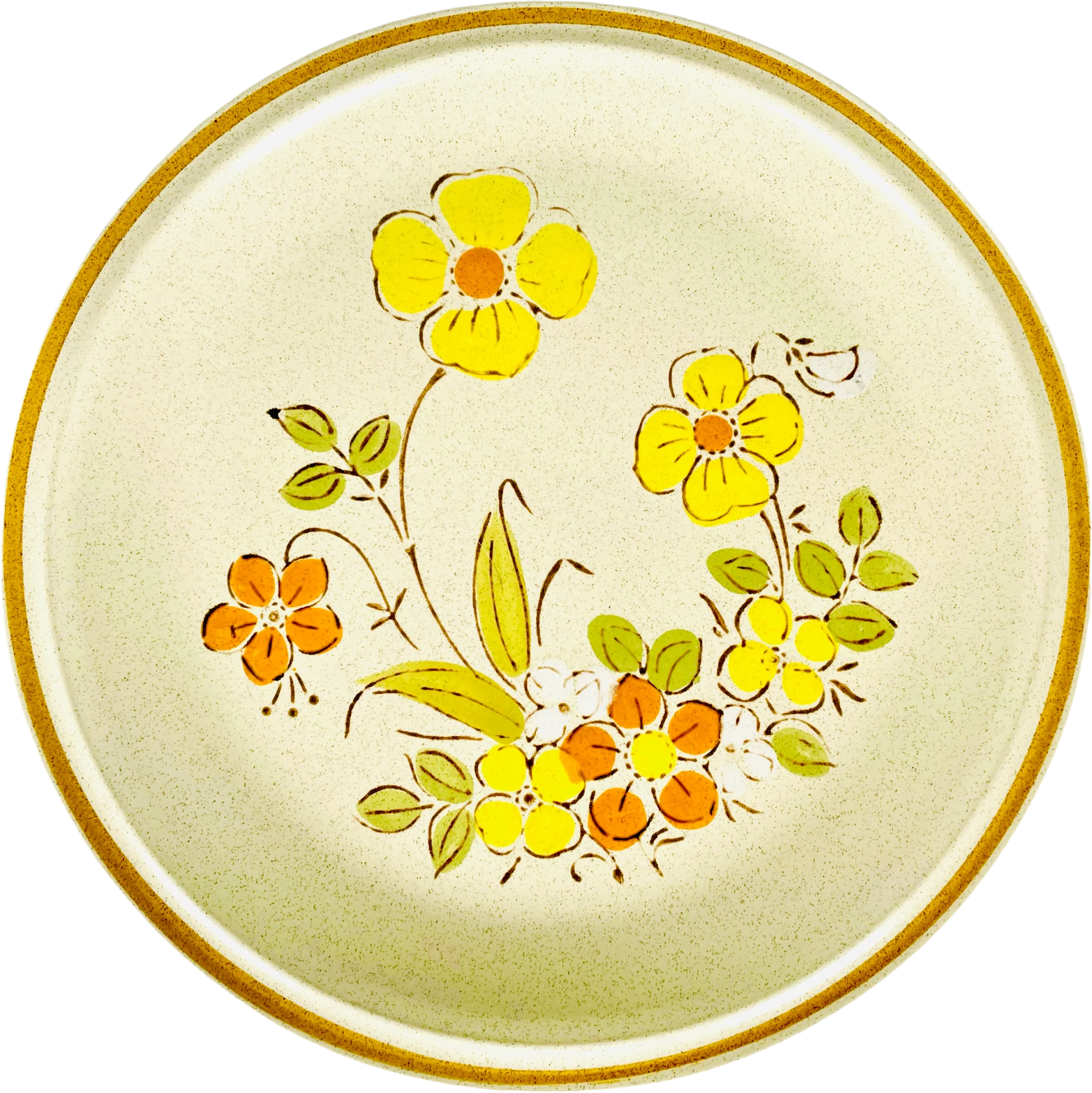 70s/80s Sunshine Flowers Dinner Plate By Hearthware