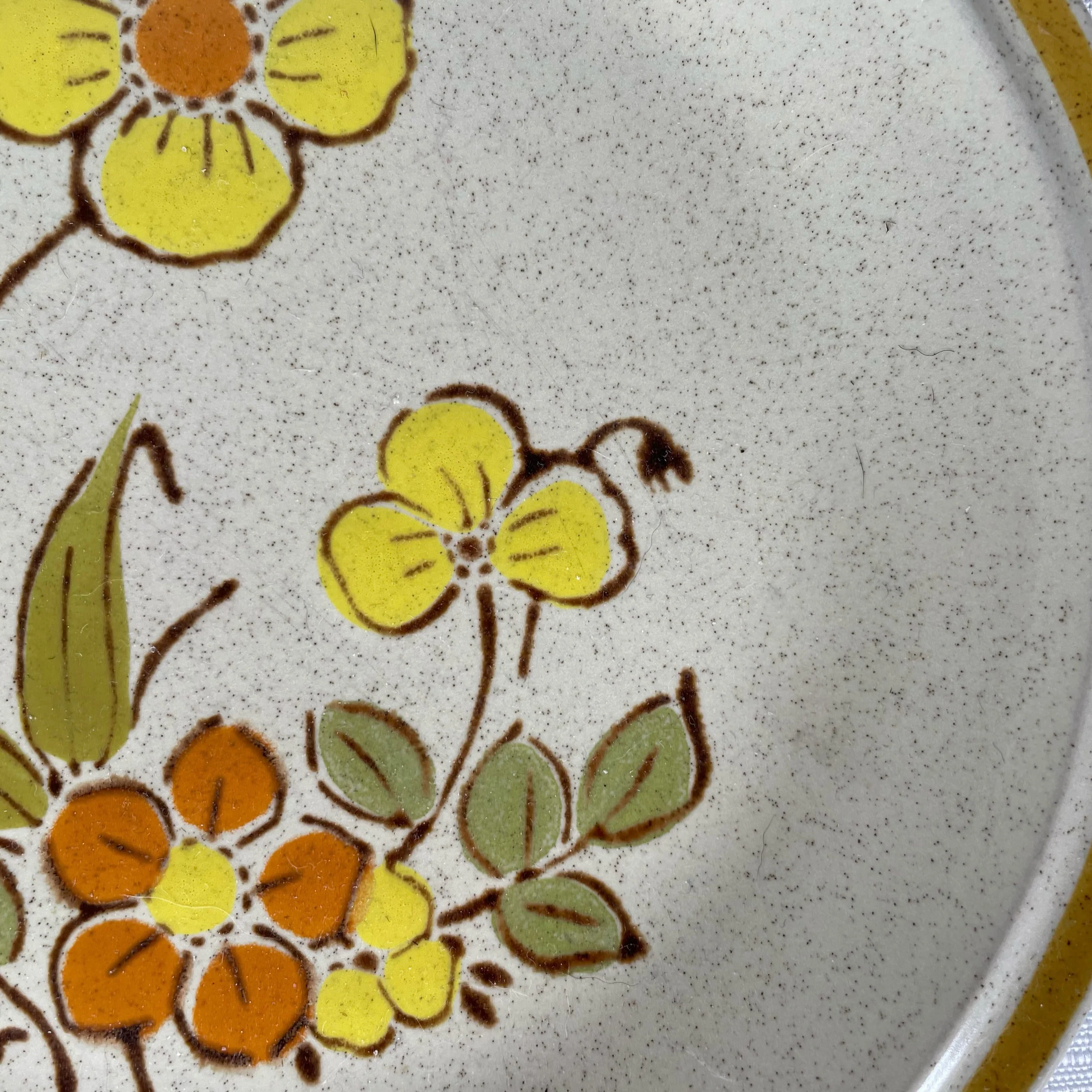 70s/80s Sunshine Flowers Salad Plate By Hearthware - Image 4
