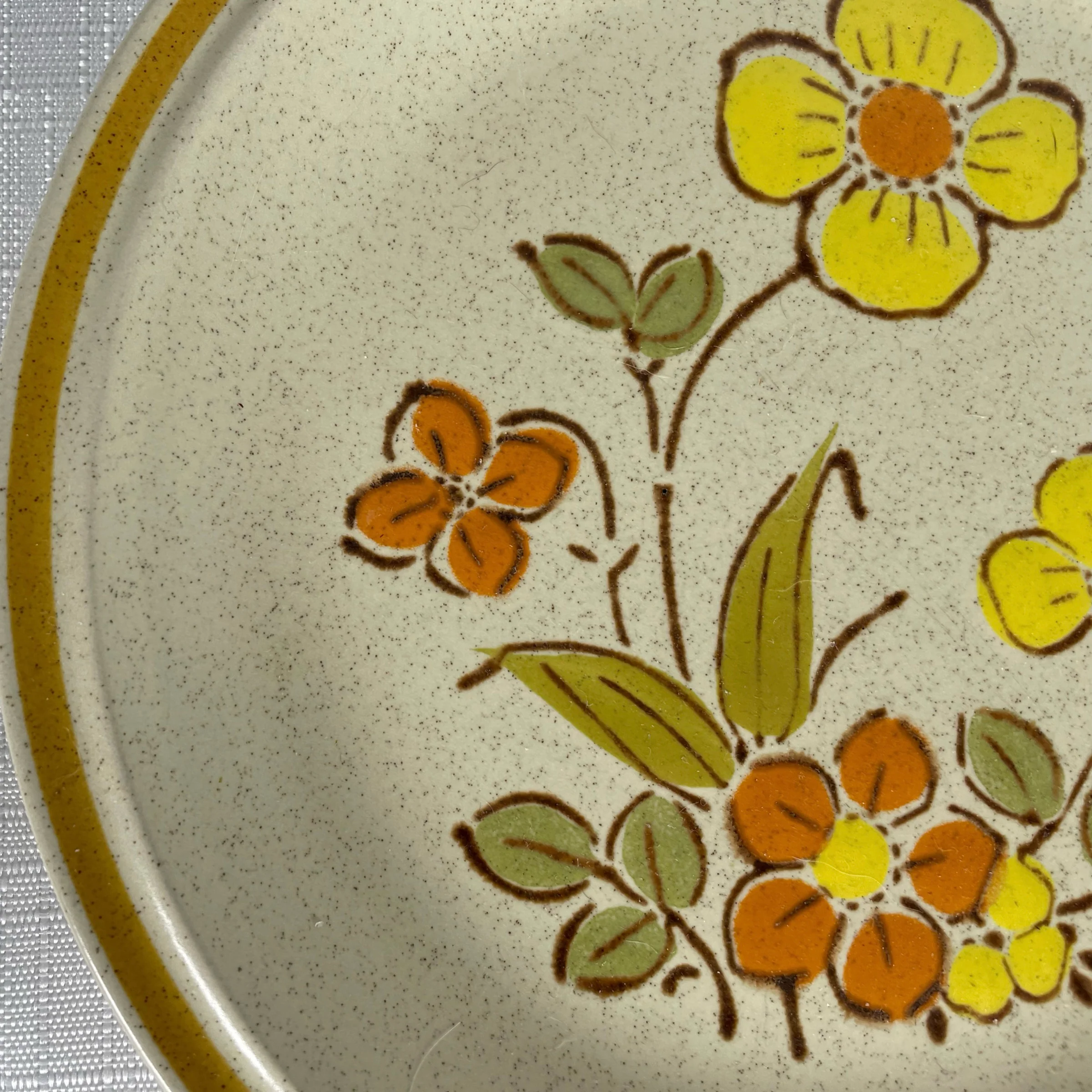 70s/80s Sunshine Flowers Salad Dessert Plate By Hearthware - Image 7
