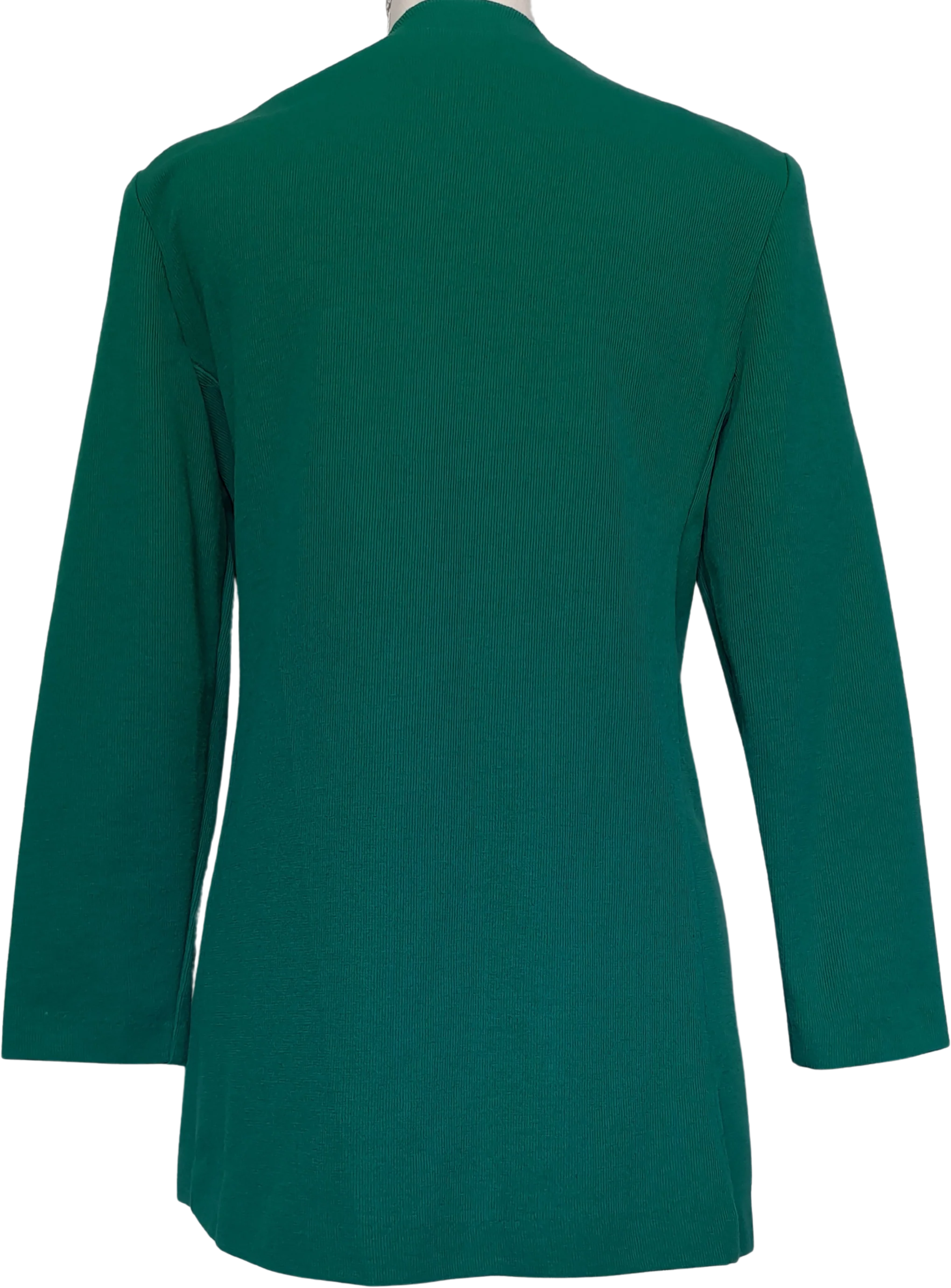 70s/80s Teal Open Front Sweater Cardigan Blazer/duster By Another Thyme - Image 2