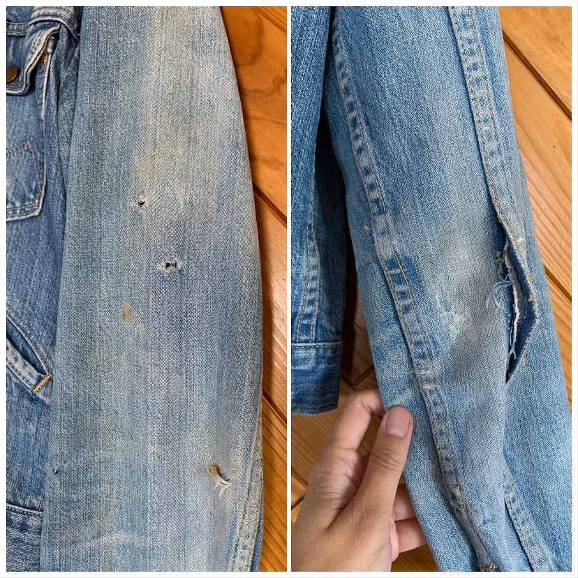 70s/80s Thrashed Jean Jacket By Maverick - Image 7