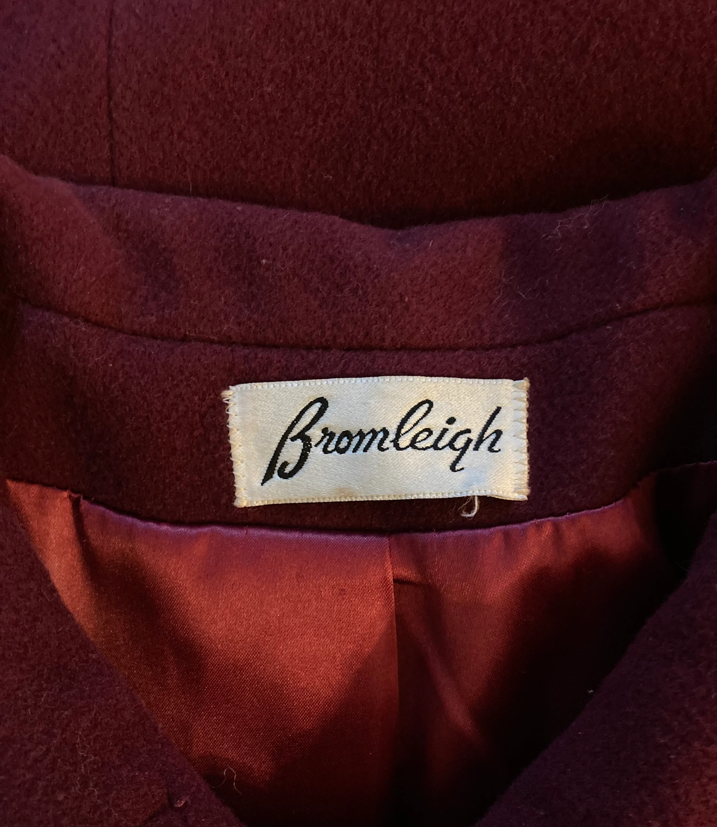 70s/80s Timeless Burgundy Wool Coat By Bromleigh - Image 12