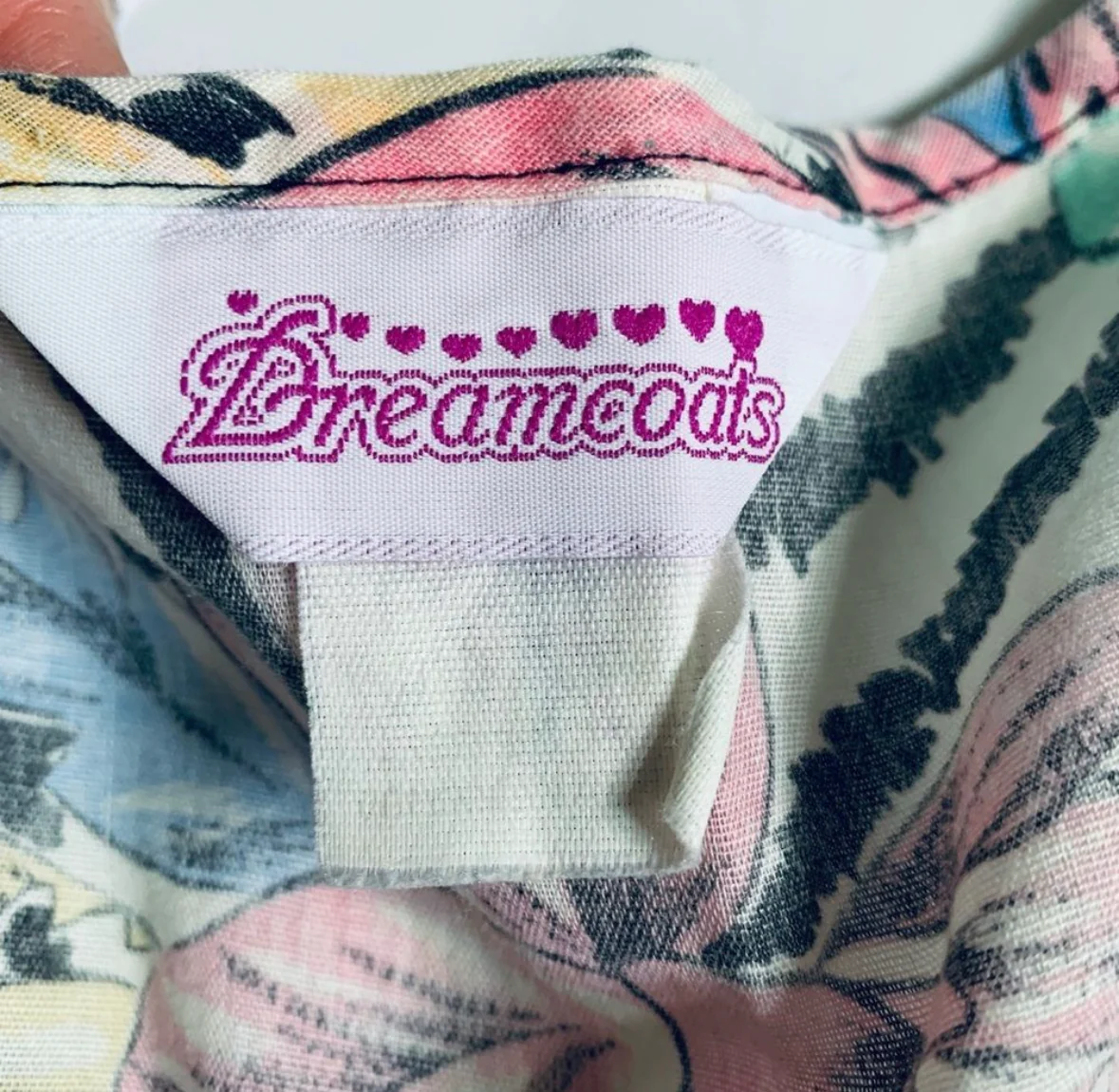 70s/80s Tropical Palm Printed 80s House Coat By Dreamcoats - Image 10