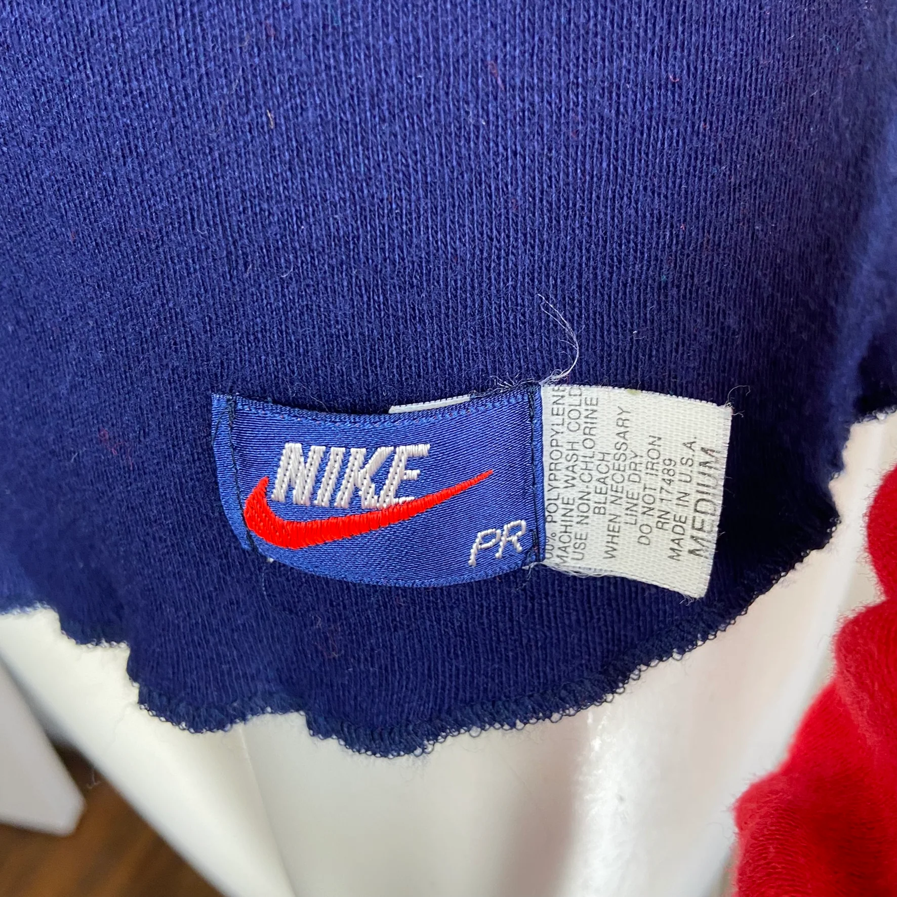 70s/80s Usa Striped Colorblock Sweater Shirt Top By Nike - Image 5