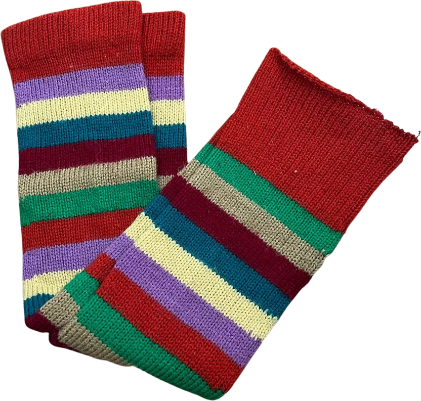 70s/80s Vintage 80s Striped Knit Leg Warmers