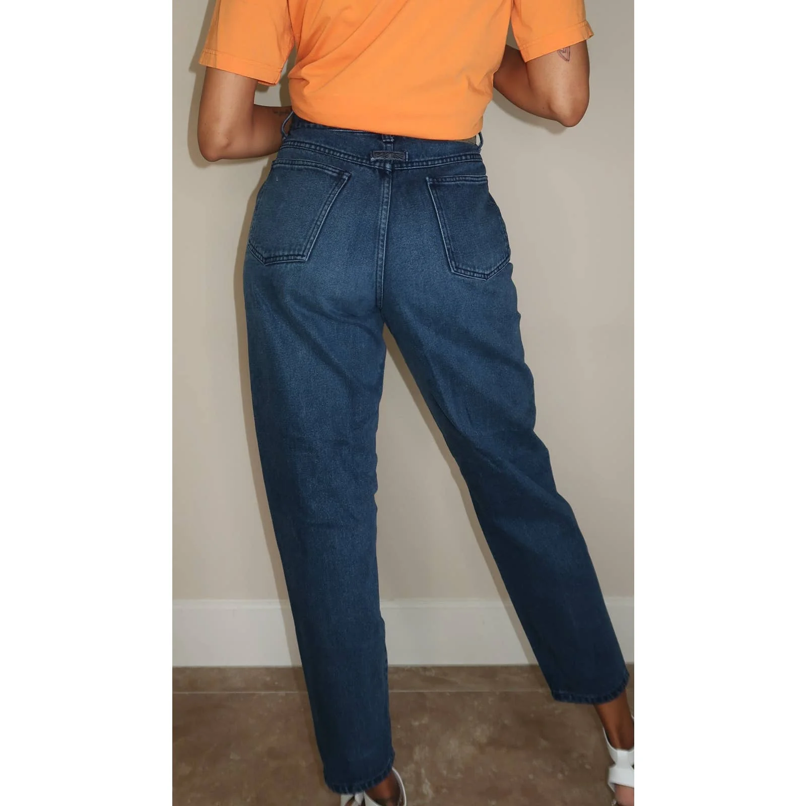 70s/80s Vintage Blue Denim High-Waist Slouchy Fit Mom Jeans by Brittania - Image 2