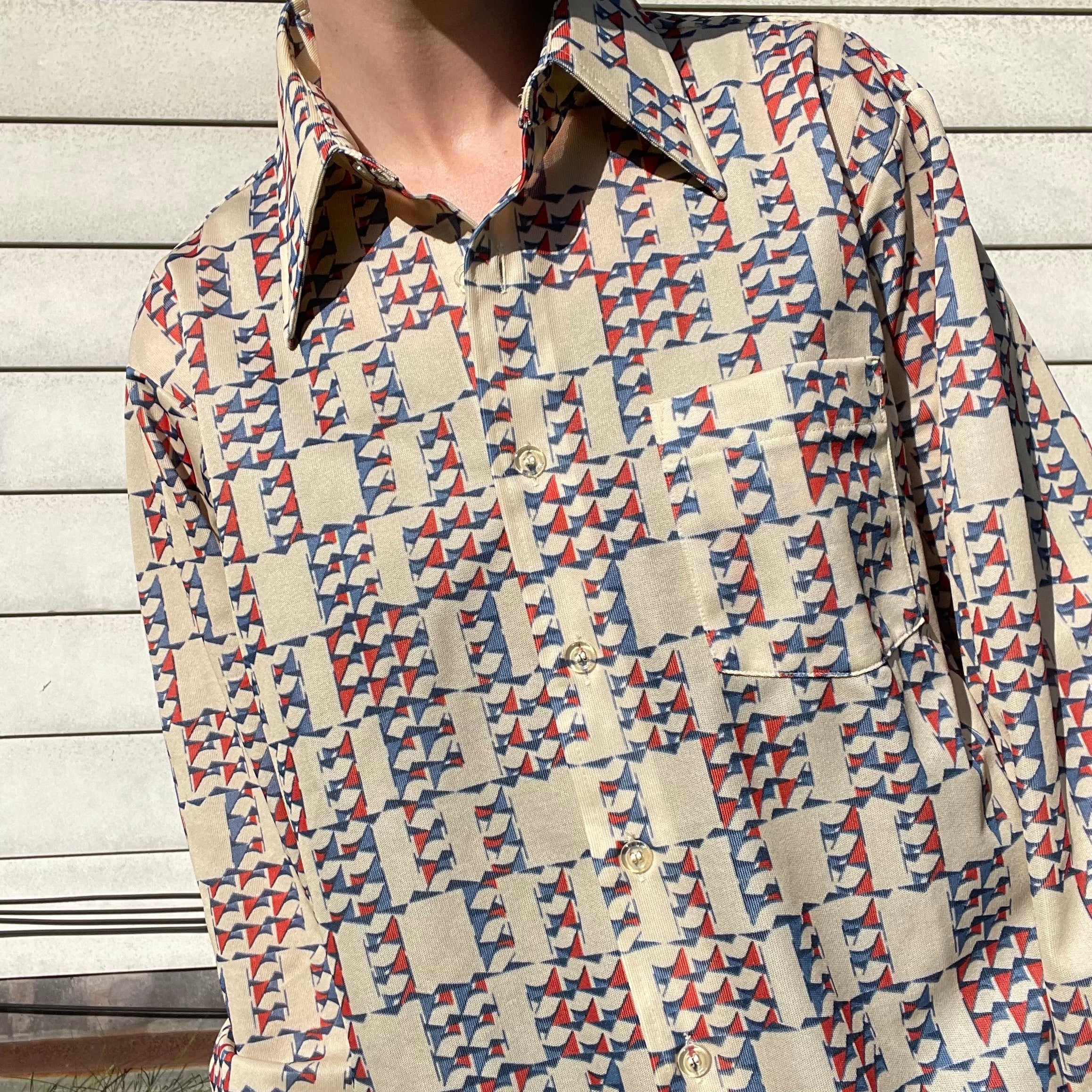 70s/80s Vintage Button Down Collared Shirt By Arrow Scrambler - Image 3