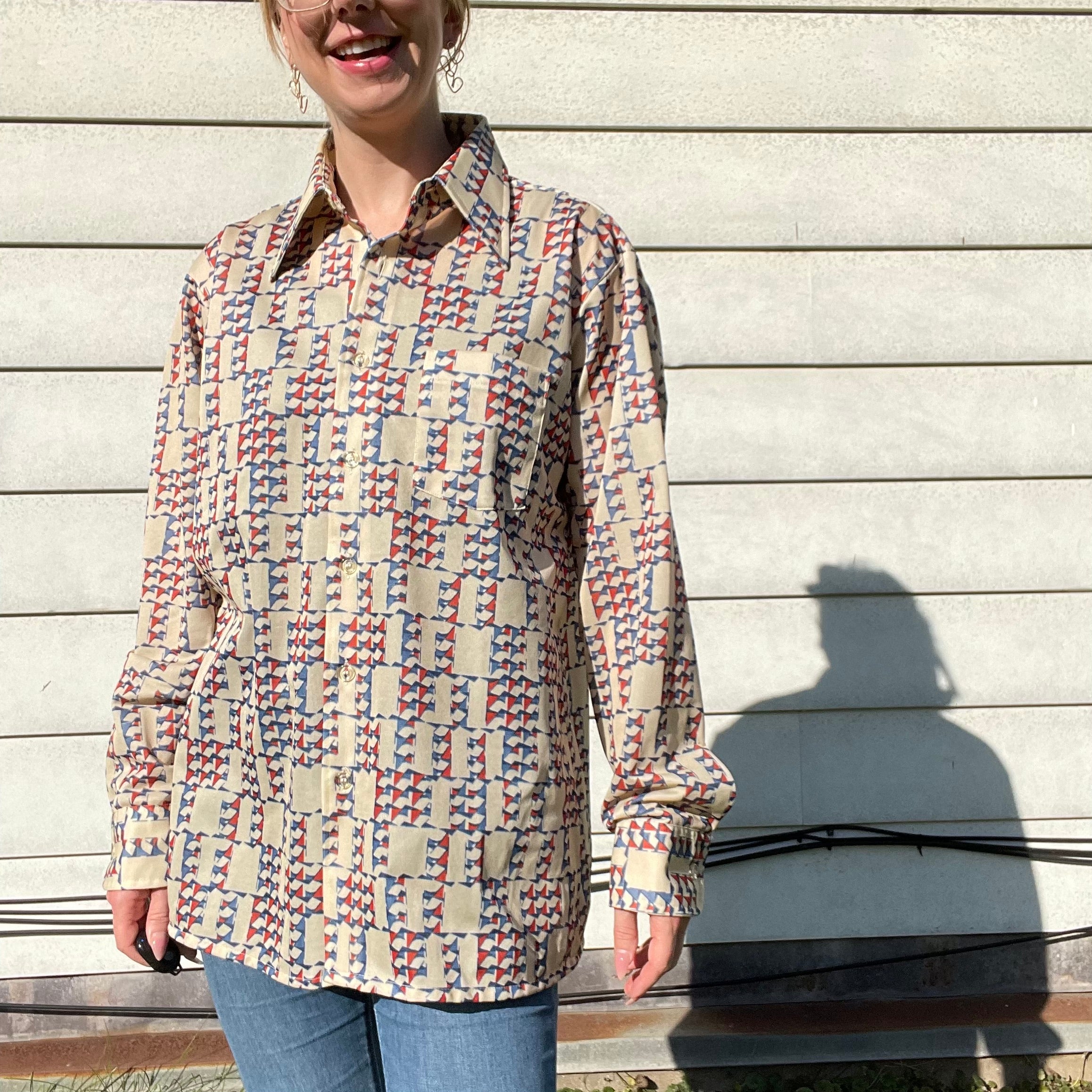70s/80s Vintage Button Down Collared Shirt By Arrow Scrambler - Image 5