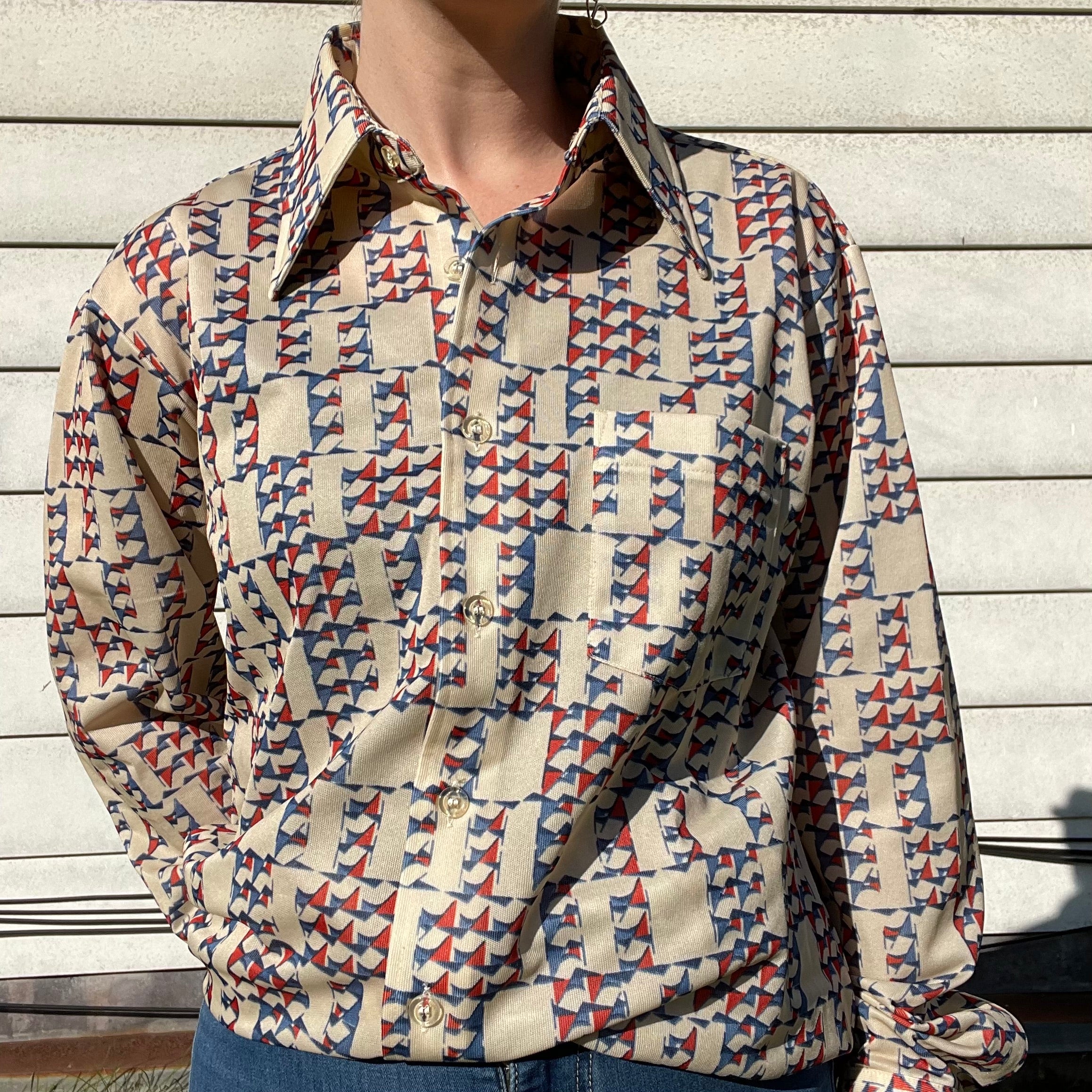 70s/80s Vintage Button Down Collared Shirt By Arrow Scrambler - Image 7