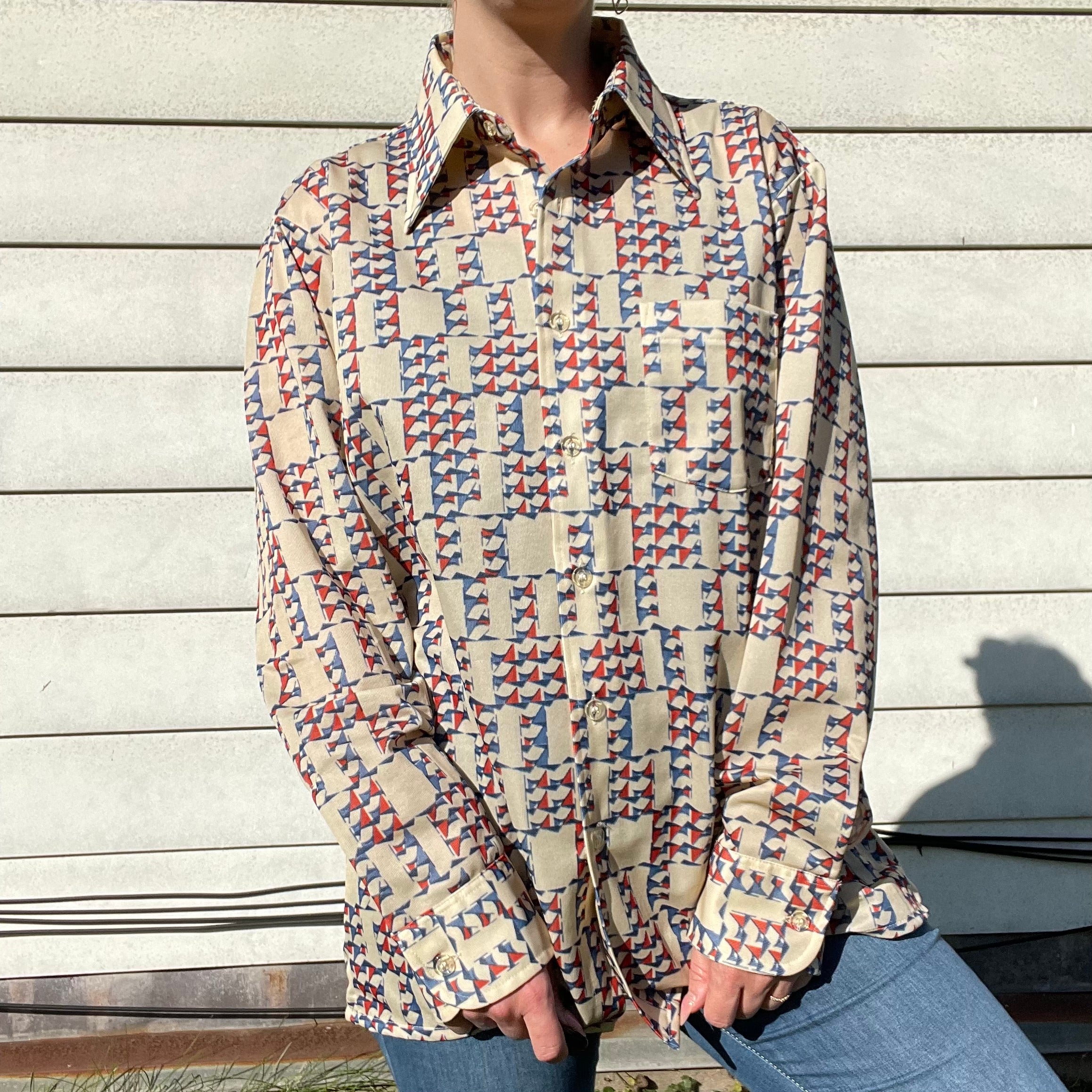 70s/80s Vintage Button Down Collared Shirt By Arrow Scrambler - Image 8