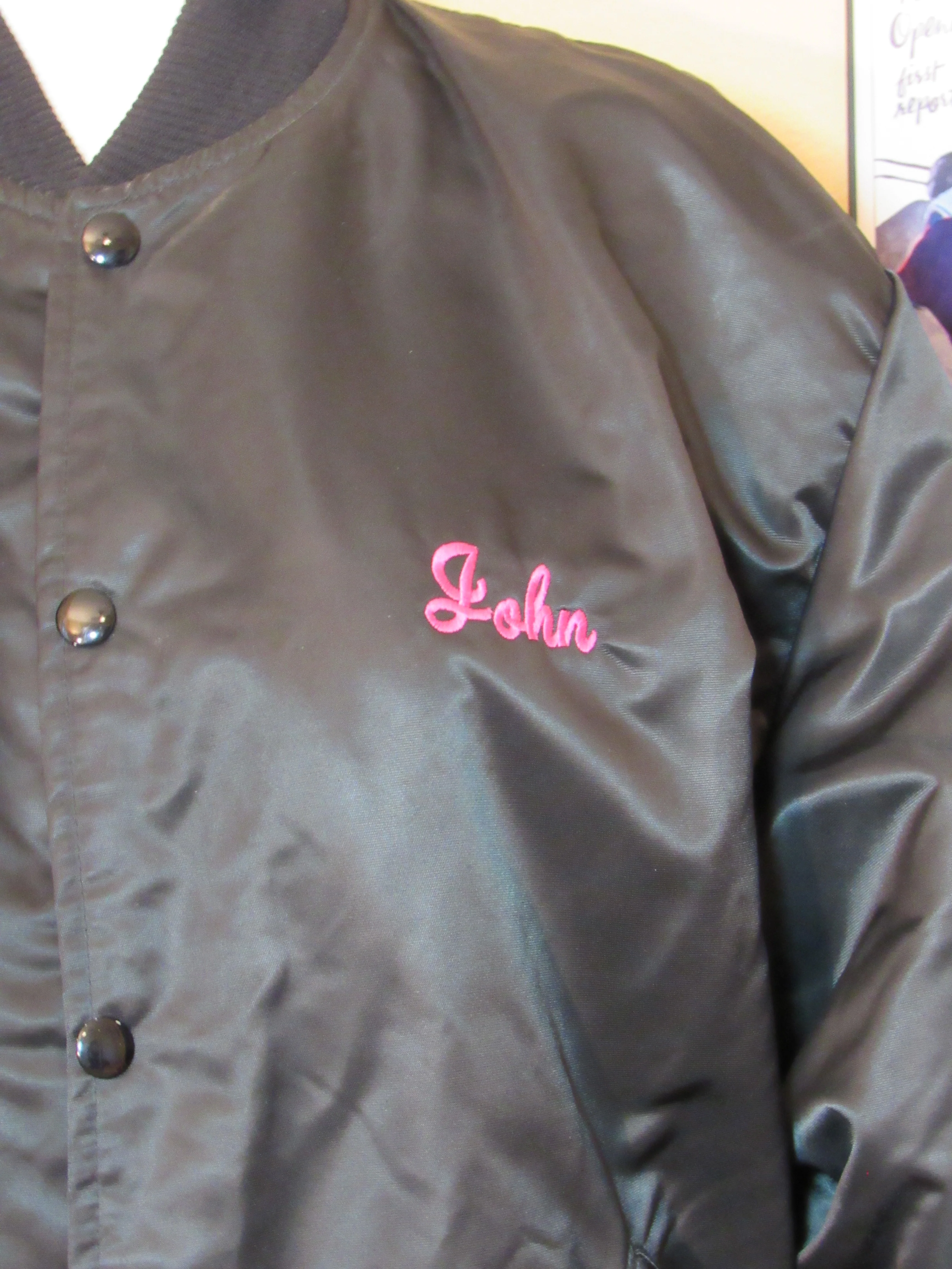 70s/80s Vintage Embroidered Satin Bomber Jacket By Birdie by Richard a Leslie - Image 3