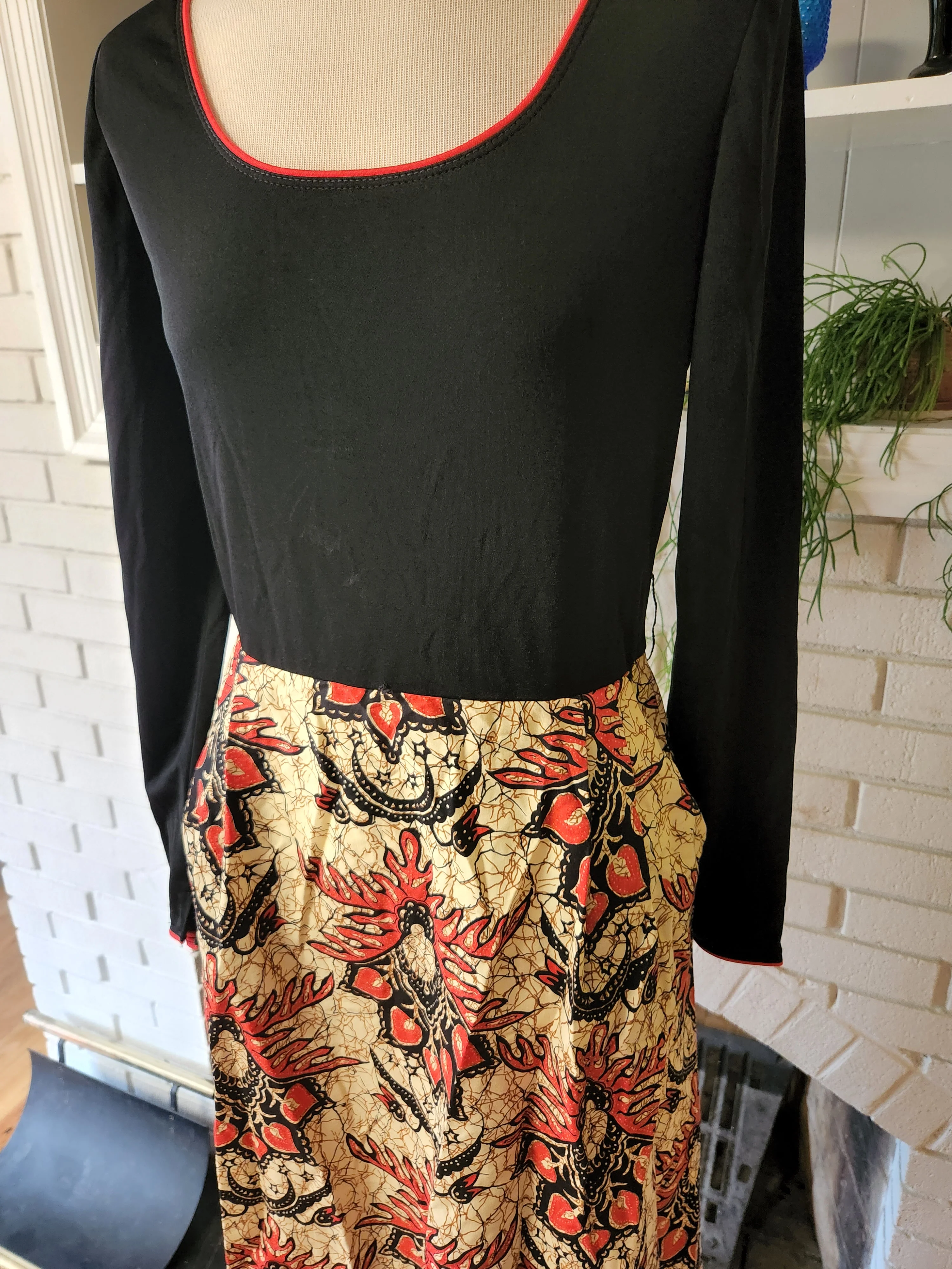 70s/80s Vintage Floral Print Long Sleeve Dress by Rona - Image 3