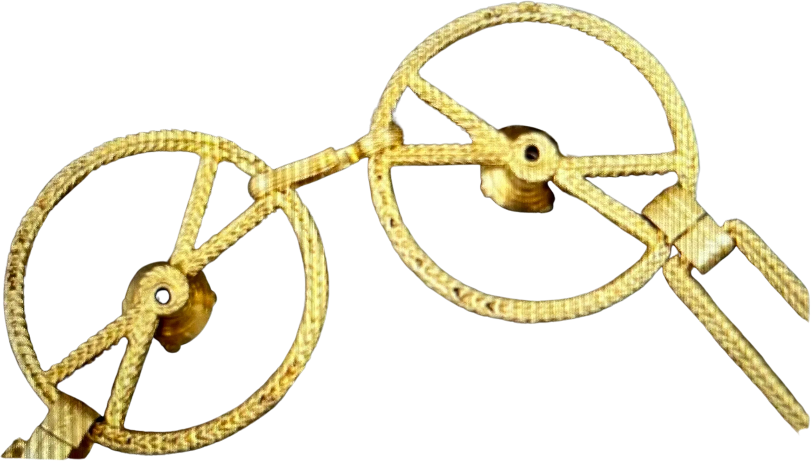 70s/80s Vintage Gold Circle Chain Belt Black Rhinestones - Image 2