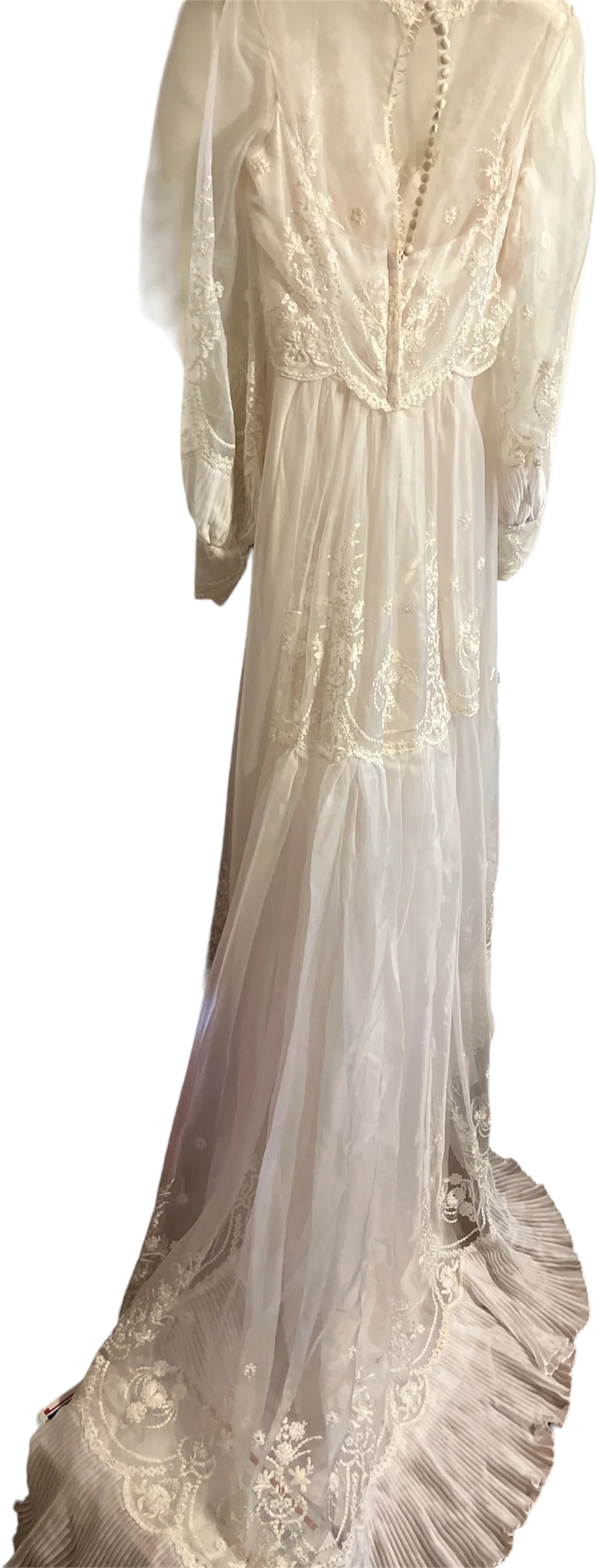 70s/80s Vintage Hand Made Wedding Gown - Image 2