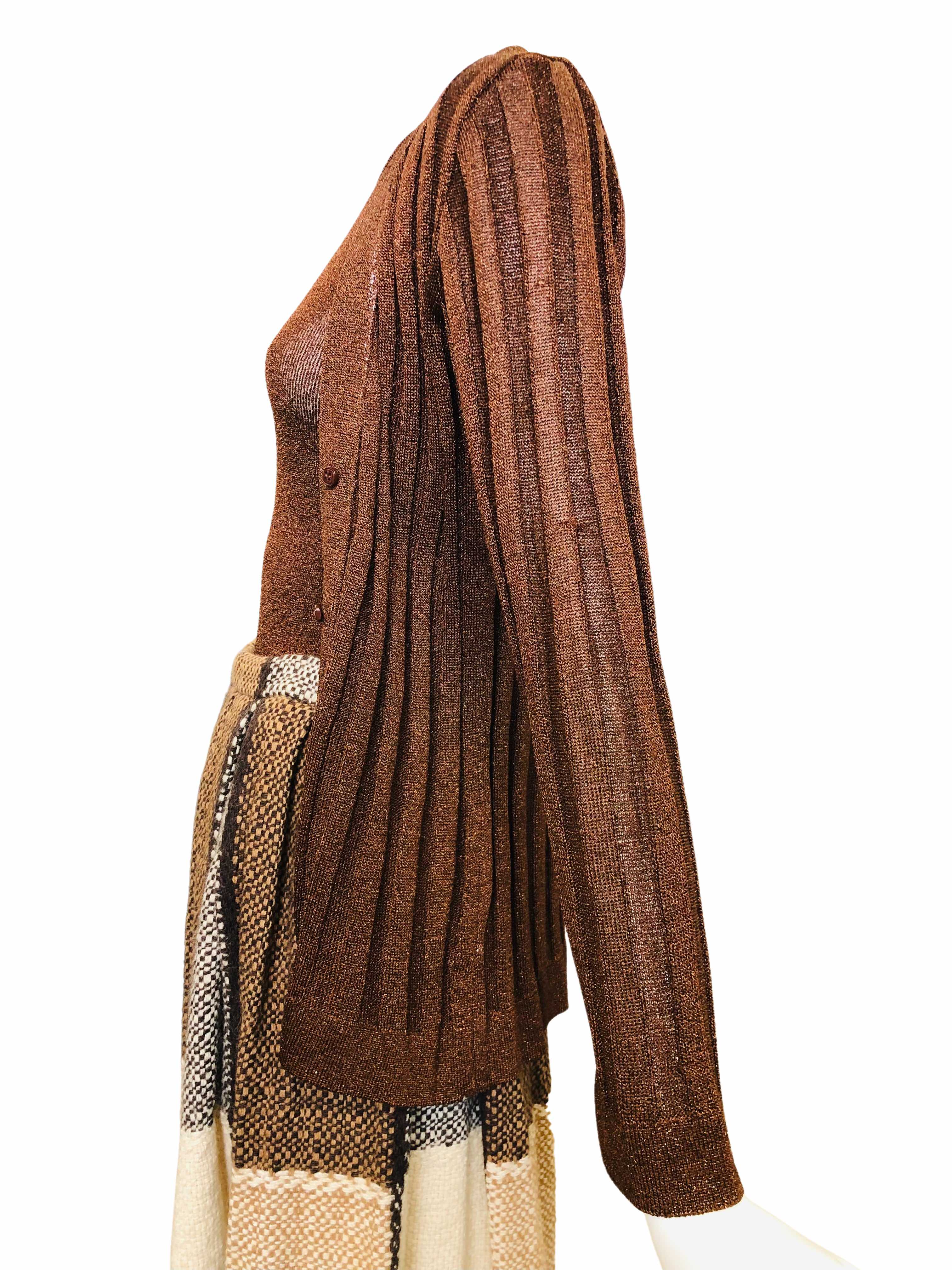 70s/80s Vintage I. Magnin Copper Lurex Knit Twin Set By I. Magnin - Image 3