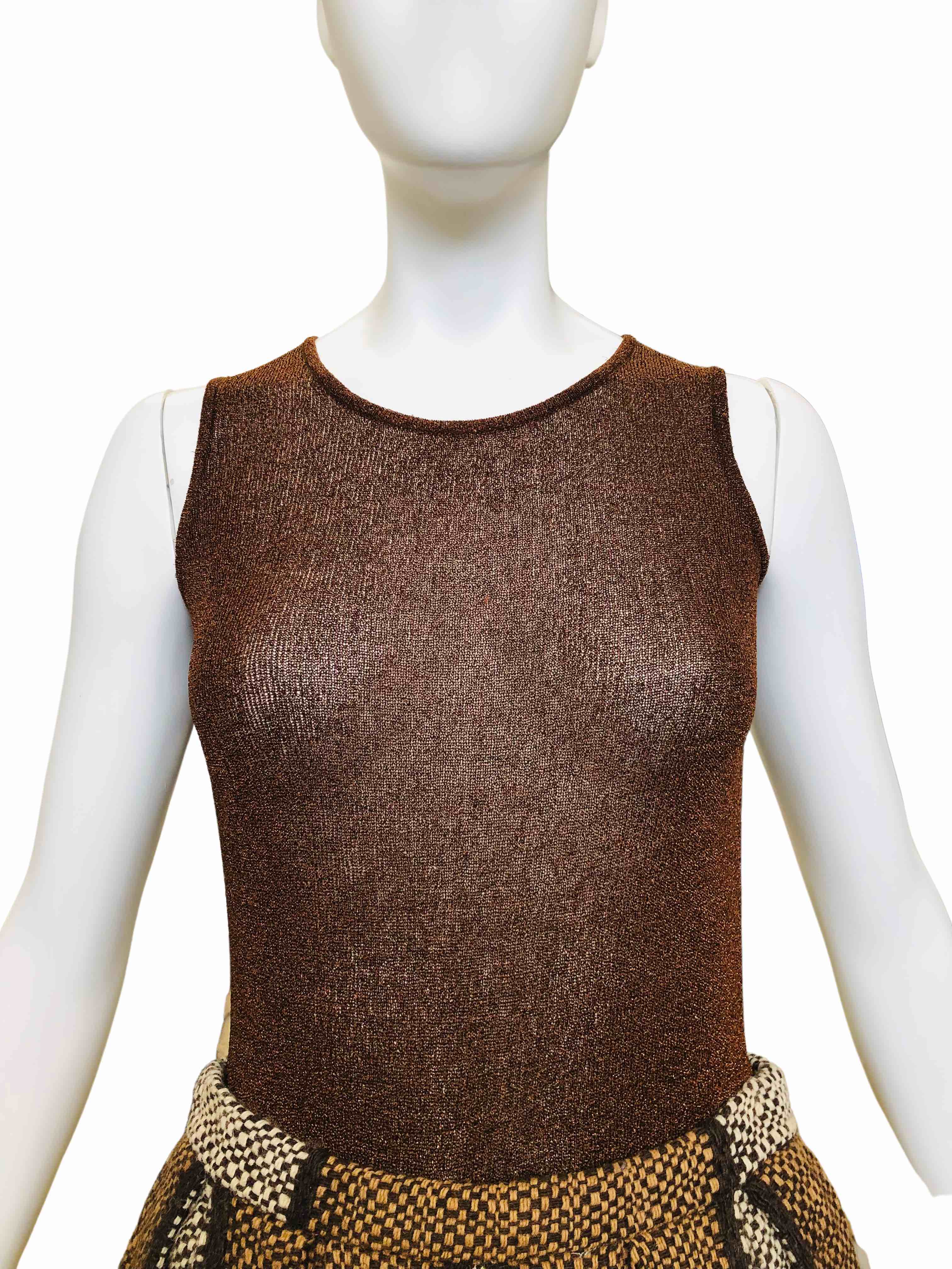 70s/80s Vintage I. Magnin Copper Lurex Knit Twin Set By I. Magnin - Image 4
