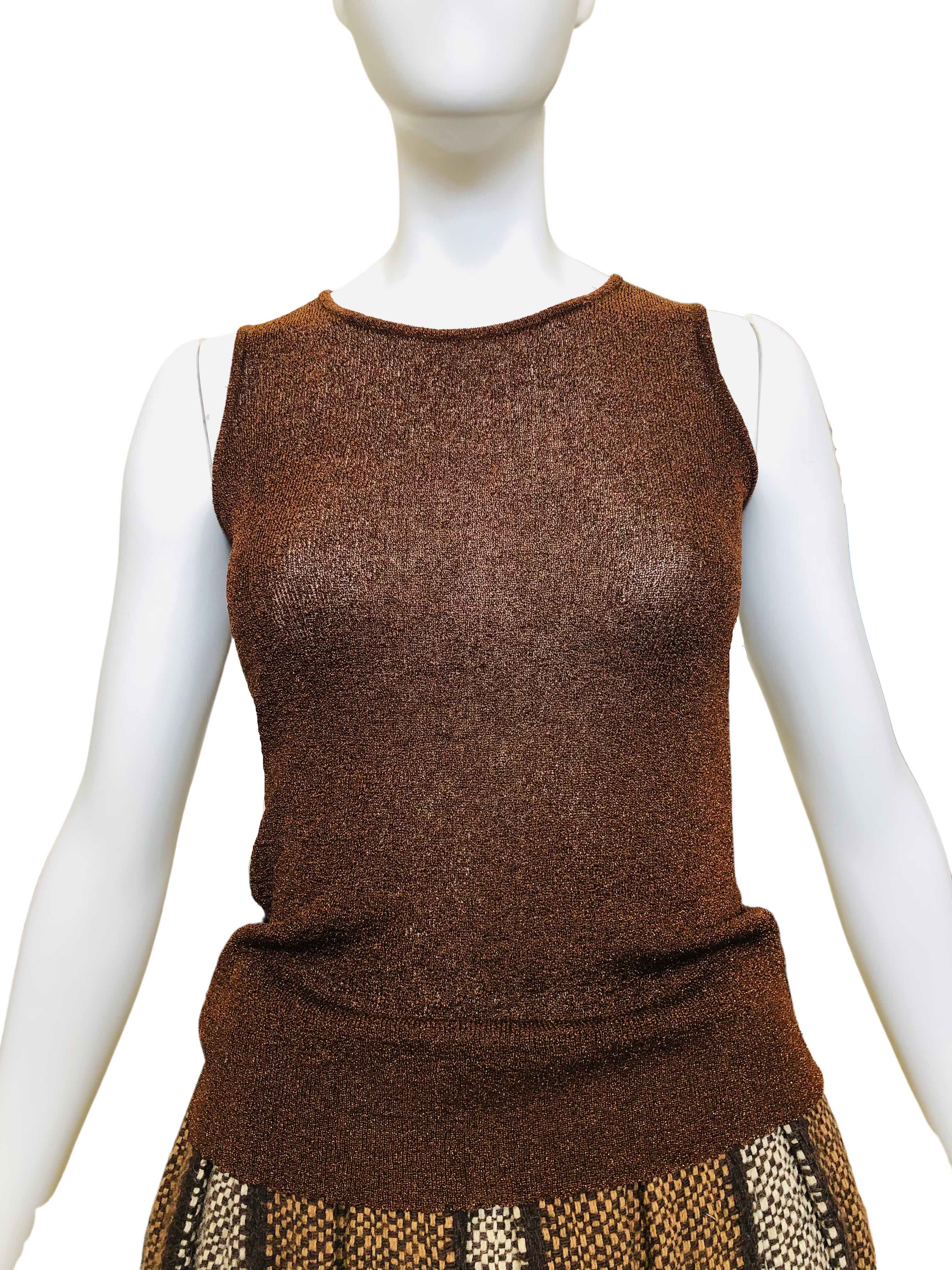 70s/80s Vintage I. Magnin Copper Lurex Knit Twin Set By I. Magnin - Image 5