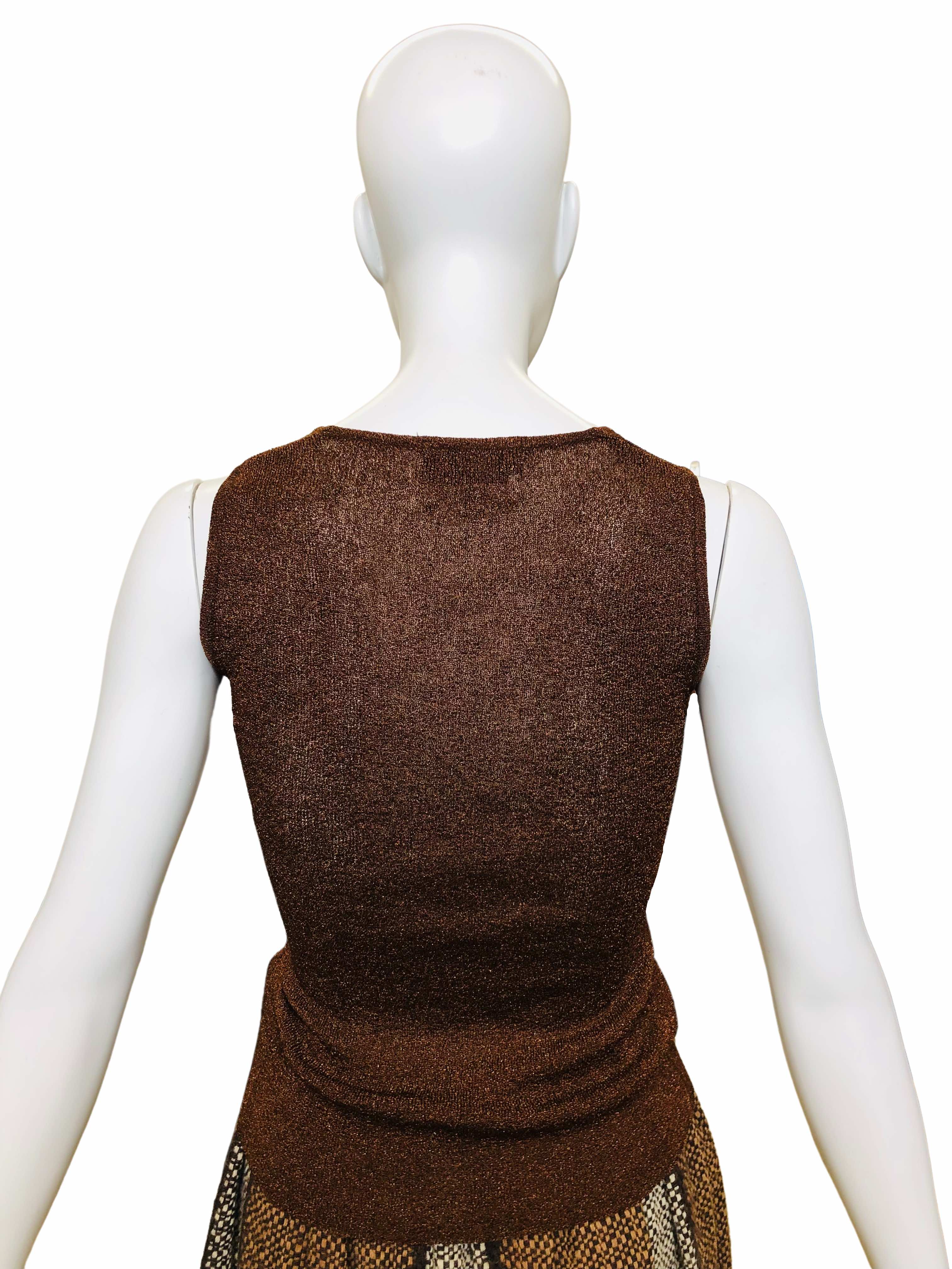 70s/80s Vintage I. Magnin Copper Lurex Knit Twin Set By I. Magnin - Image 7