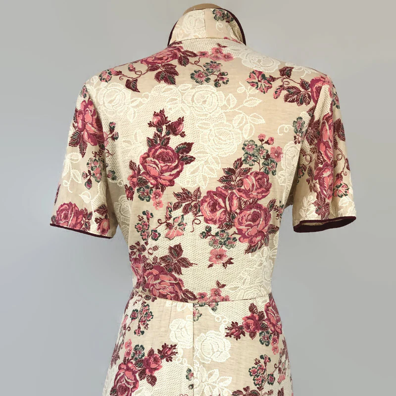 70s/80s Vintage Pleated Full Sweep Shirt Waist Dress Sz 13 - Image 5