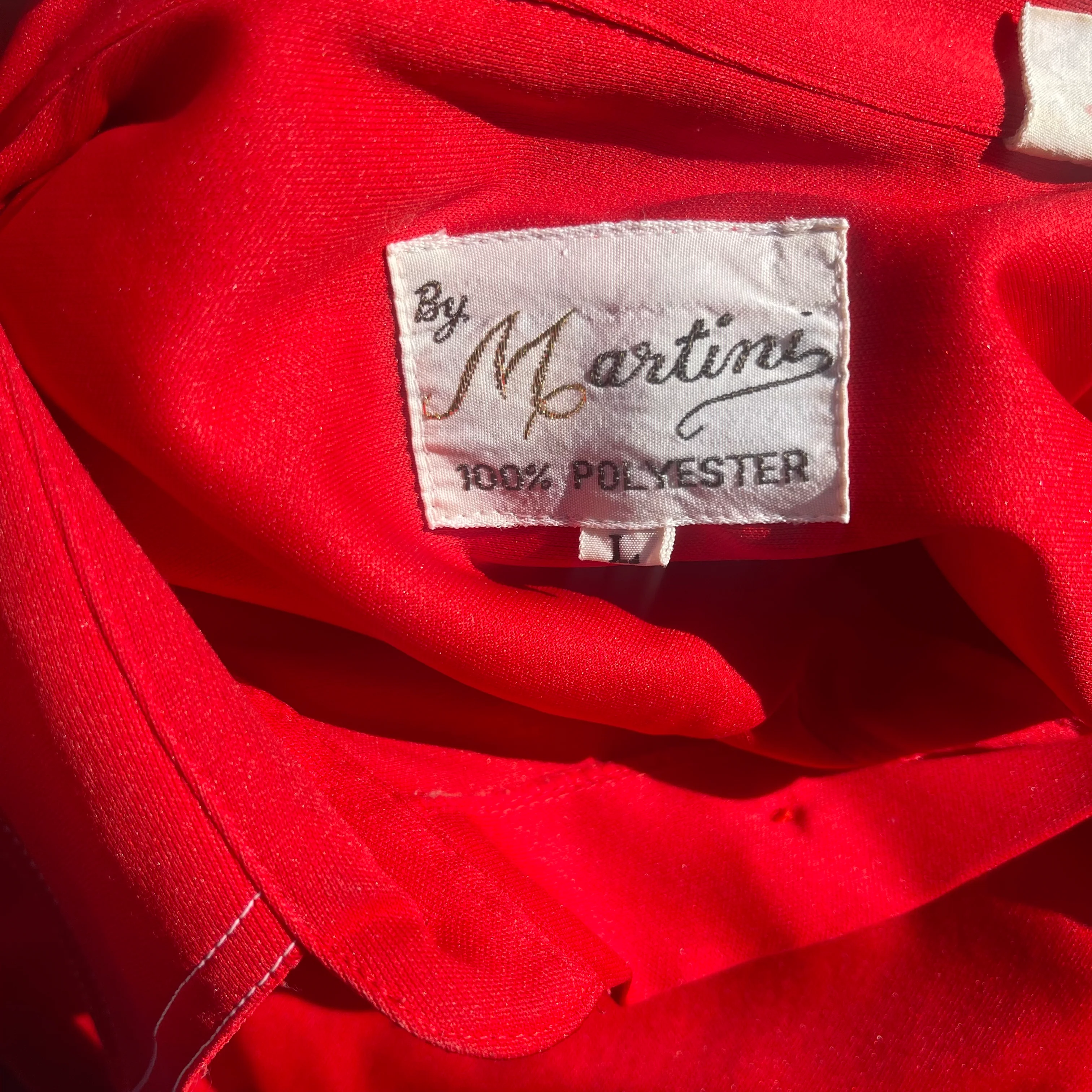 70s/80s Vintage Red Collared Button Down Shirt | Pockets By By Martini - Image 9