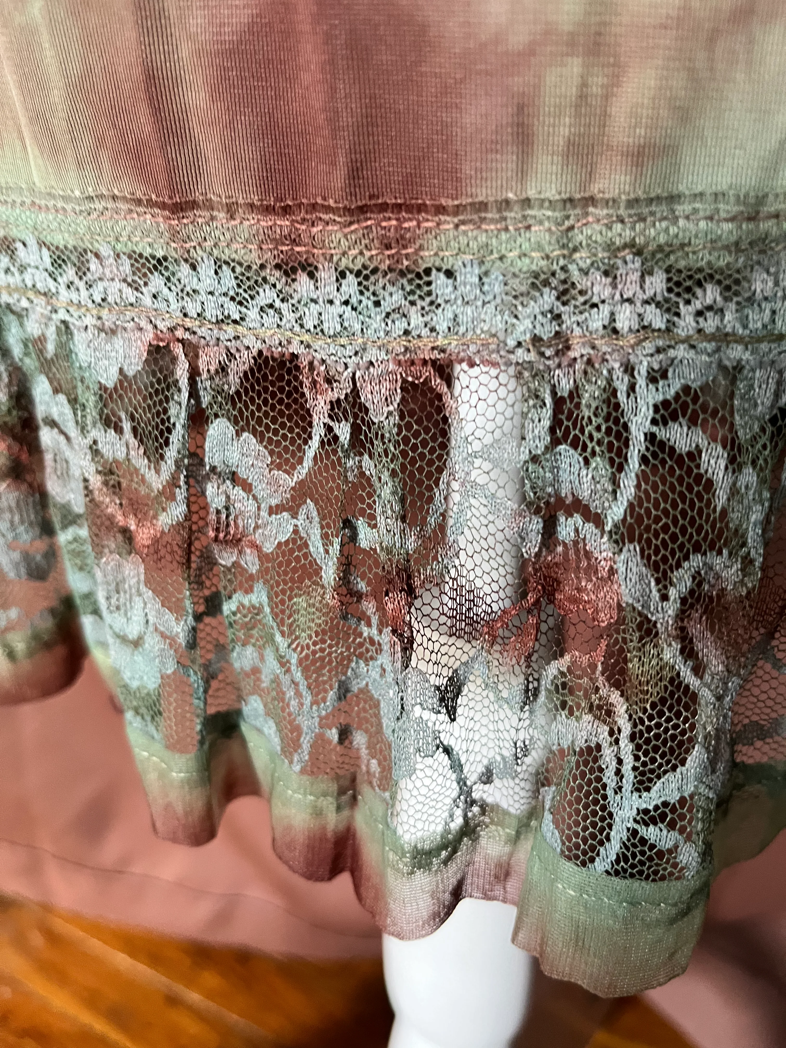 70s/80s Vintage Tie Dye Slip Skirt - Image 3