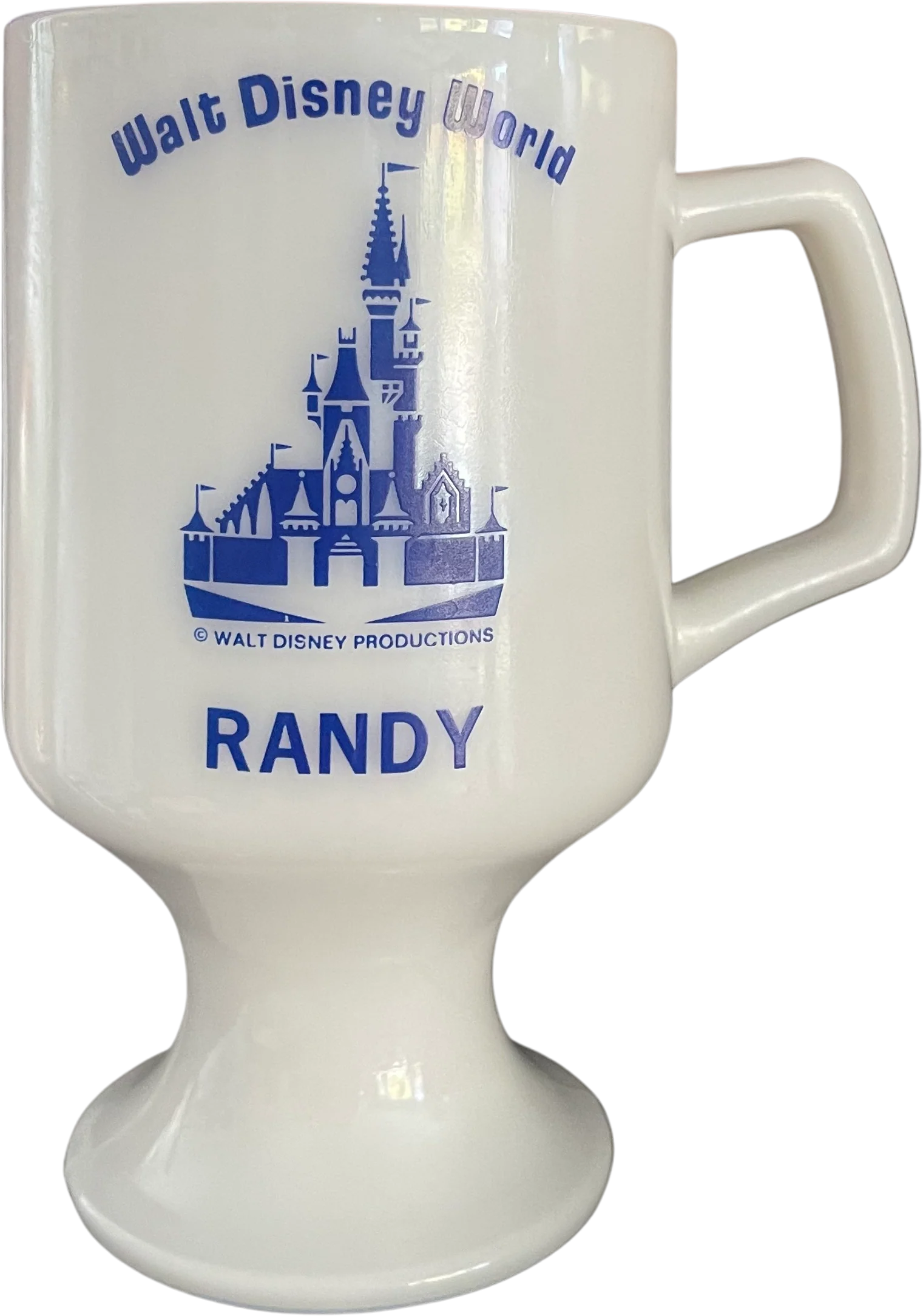 70s/80s Vintage Walt Disney World Randy White Footed Mug By Walt Disney Productions