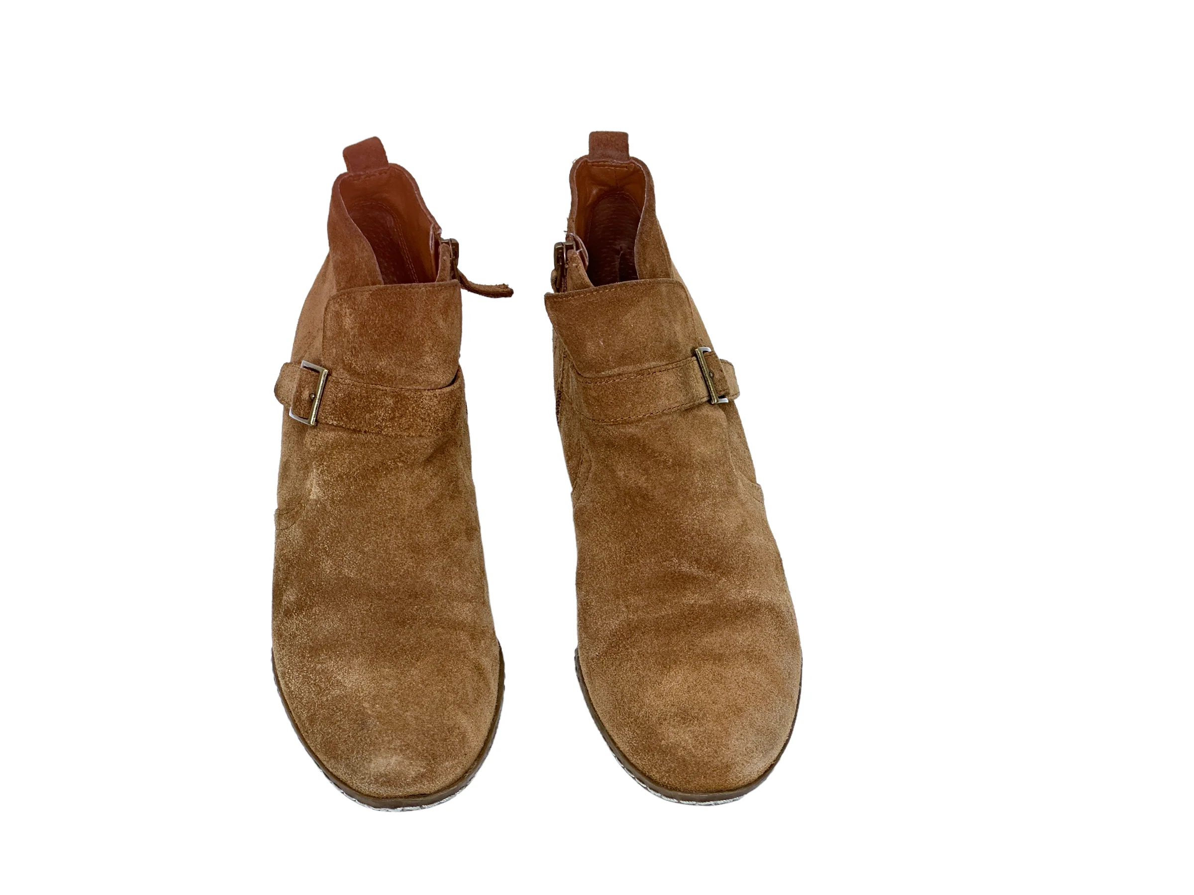 70s/80s Wedge Ankle Boots In Brown Suede - Image 3