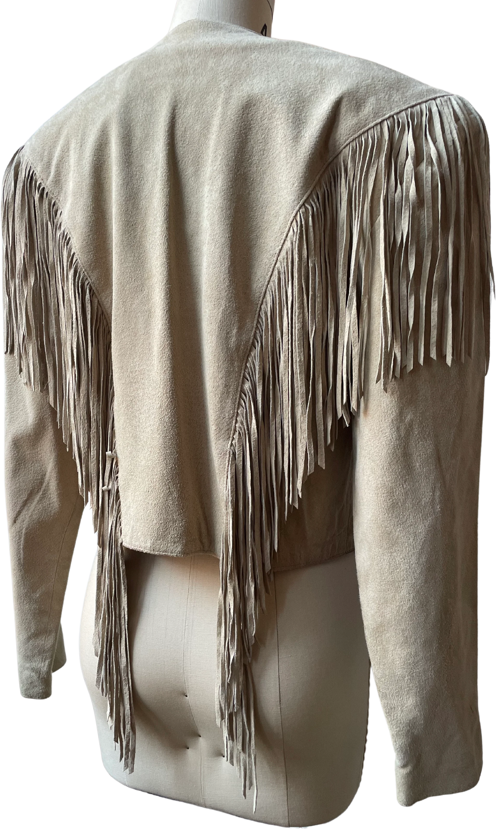 70s/80s Western Suede Cropped Fringe Jacket by Oakridge - Image 2